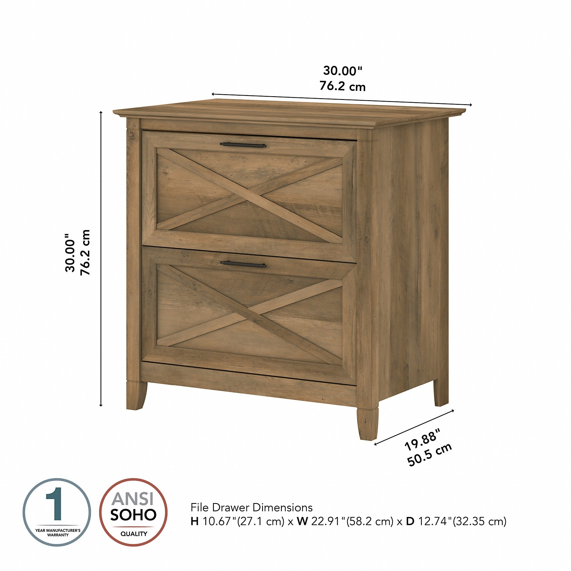 Bush Furniture Key West 2 Drawer Lateral File Cabinet