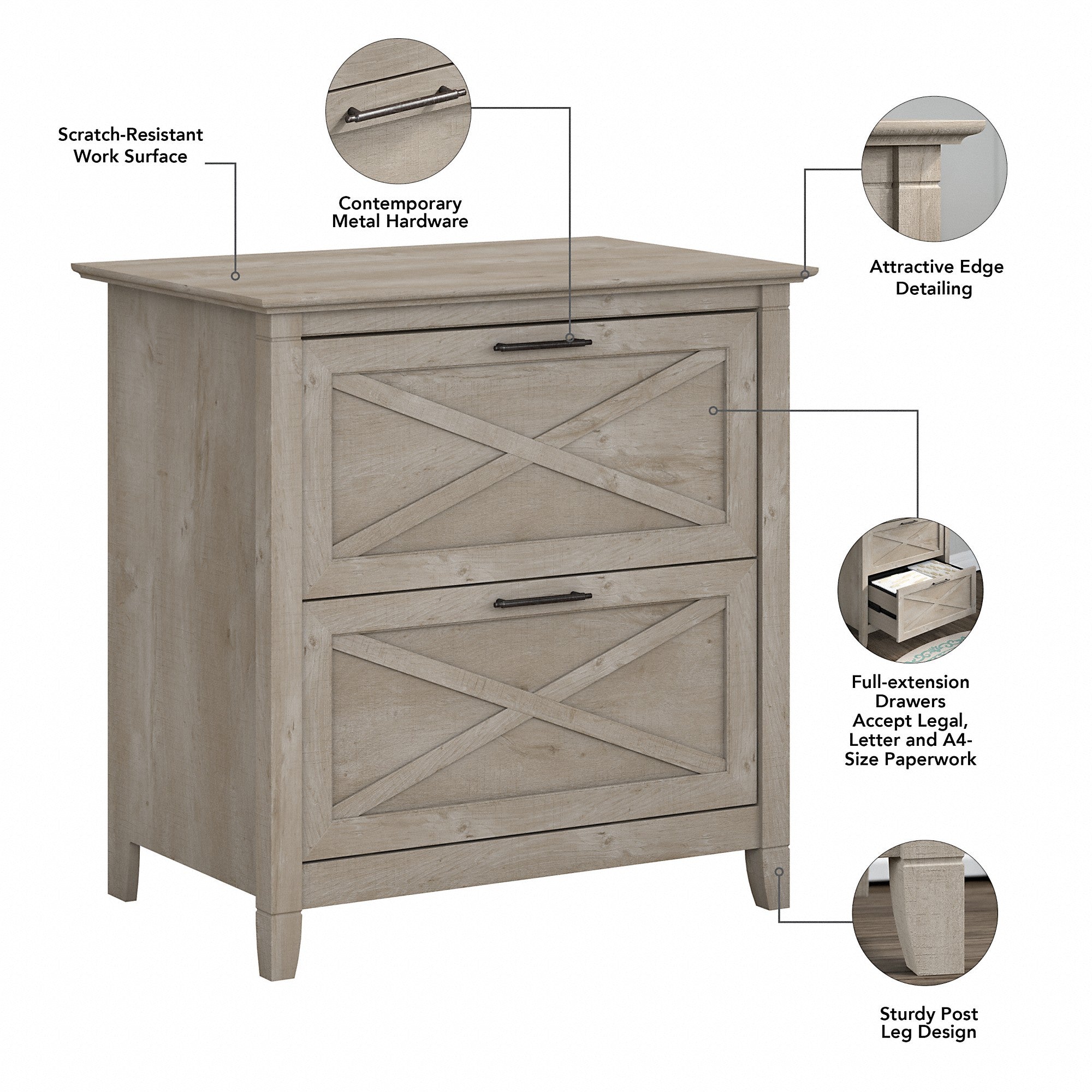 Bush Furniture Key West 2 Drawer Lateral File Cabinet