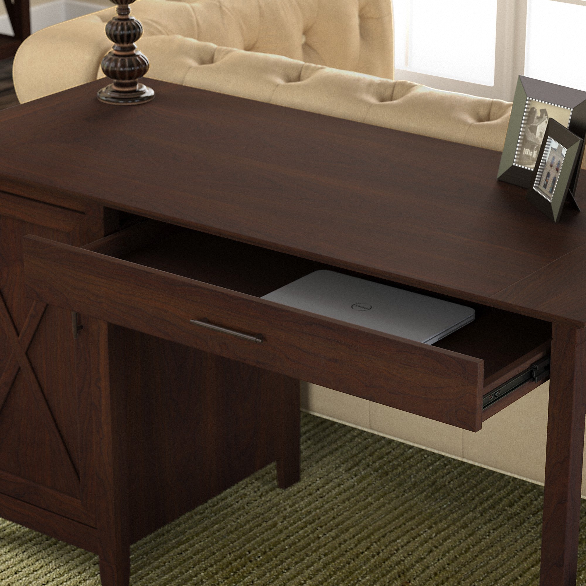 Bush Furniture Key West 54W Computer Desk with Storage and 2 Drawer Mobile File Cabinet