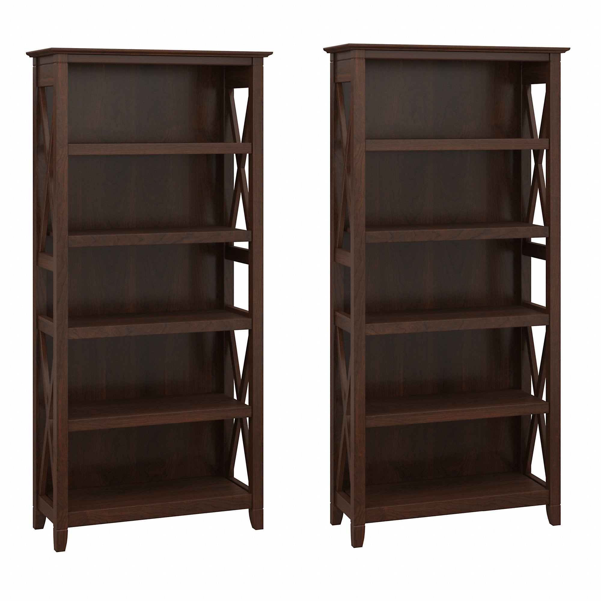 Bush Furniture Key West 5 Shelf Bookcase Set