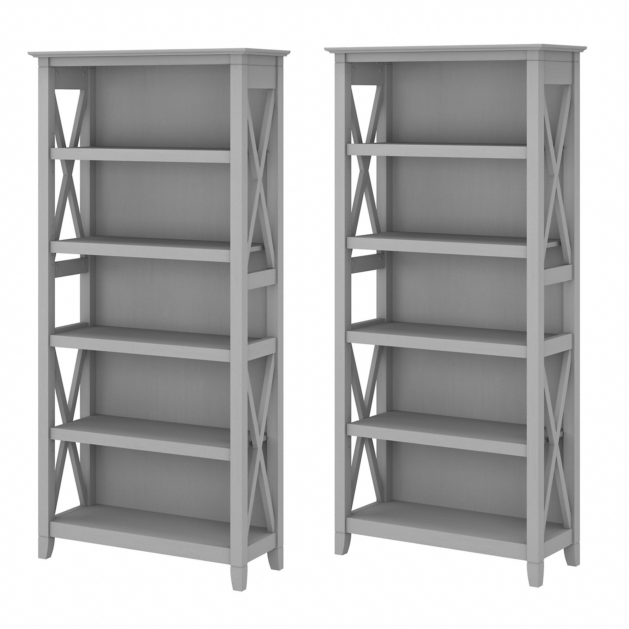 Bush Furniture Key West 5 Shelf Bookcase Set