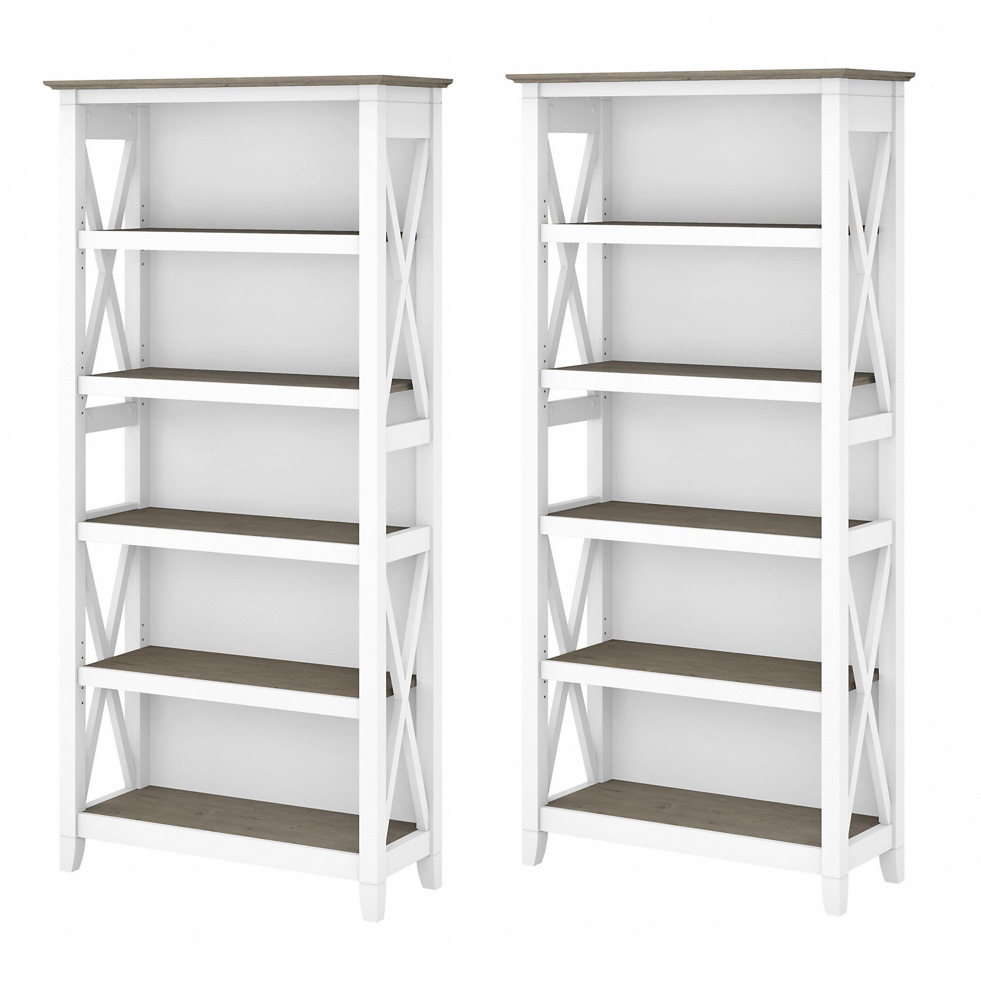 Bush Furniture Key West 5 Shelf Bookcase Set