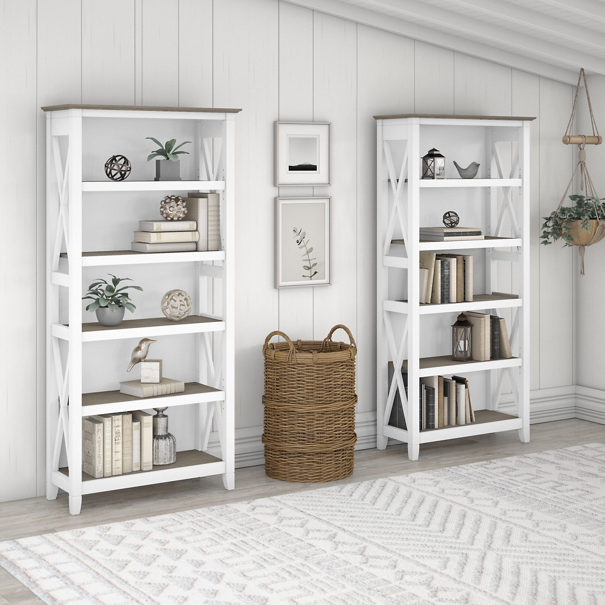 Bush Furniture Key West 5 Shelf Bookcase Set