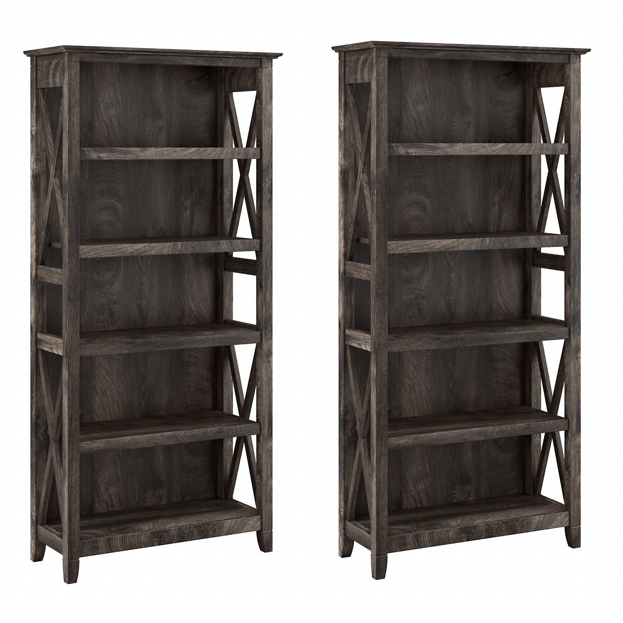 Bush Furniture Key West 5 Shelf Bookcase Set