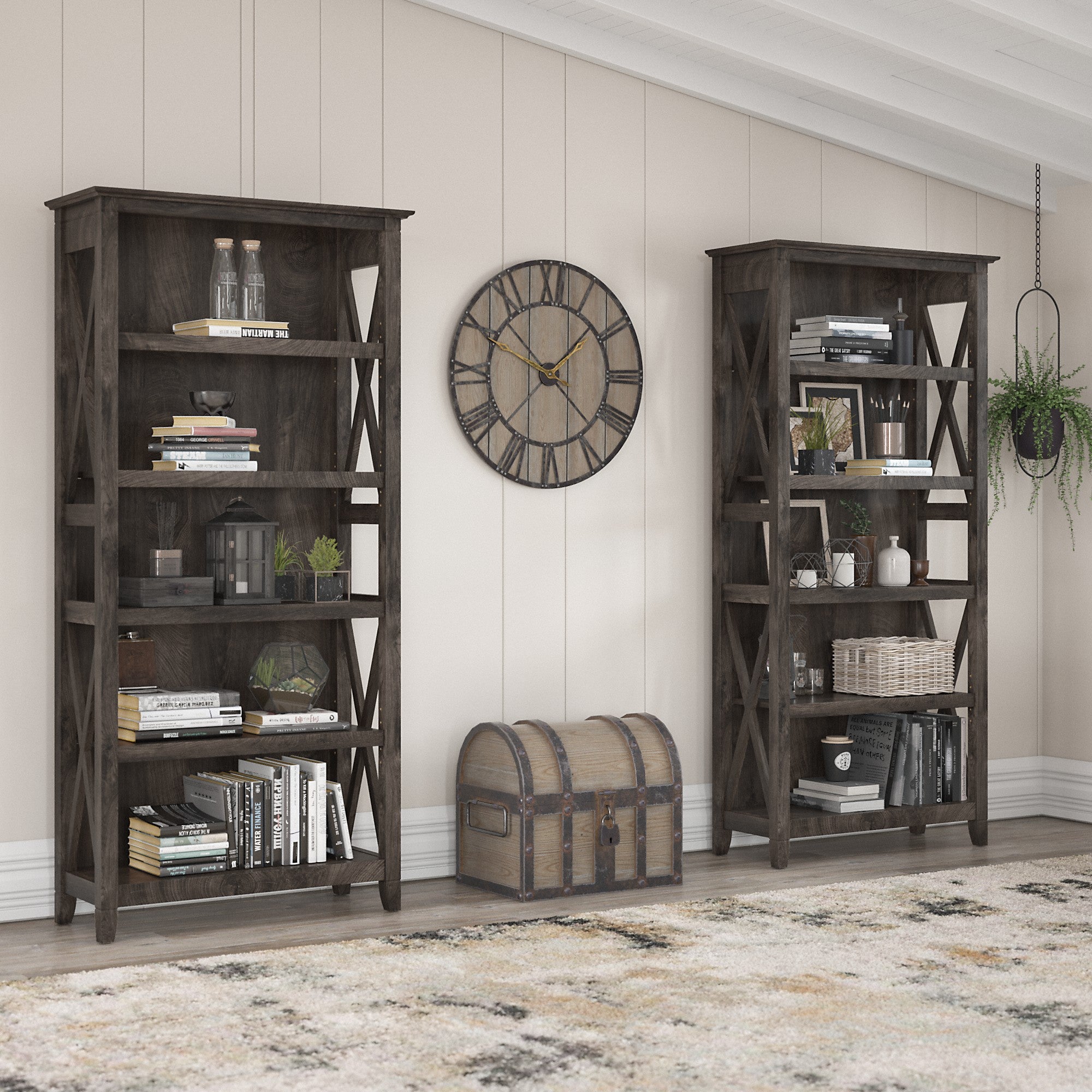 Bush Furniture Key West 5 Shelf Bookcase Set