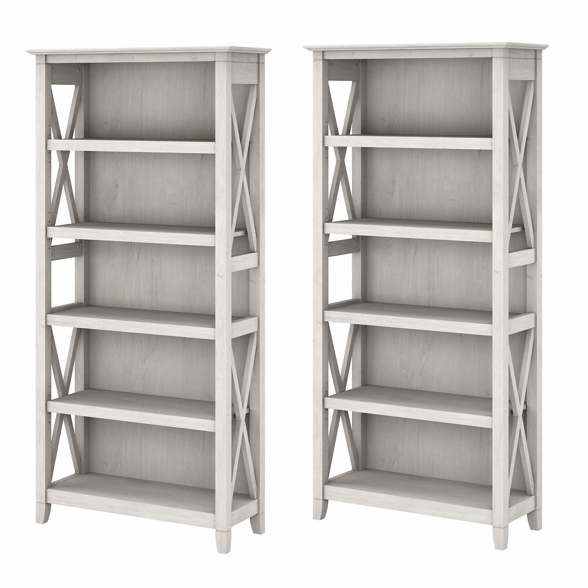 Bush Furniture Key West 5 Shelf Bookcase Set