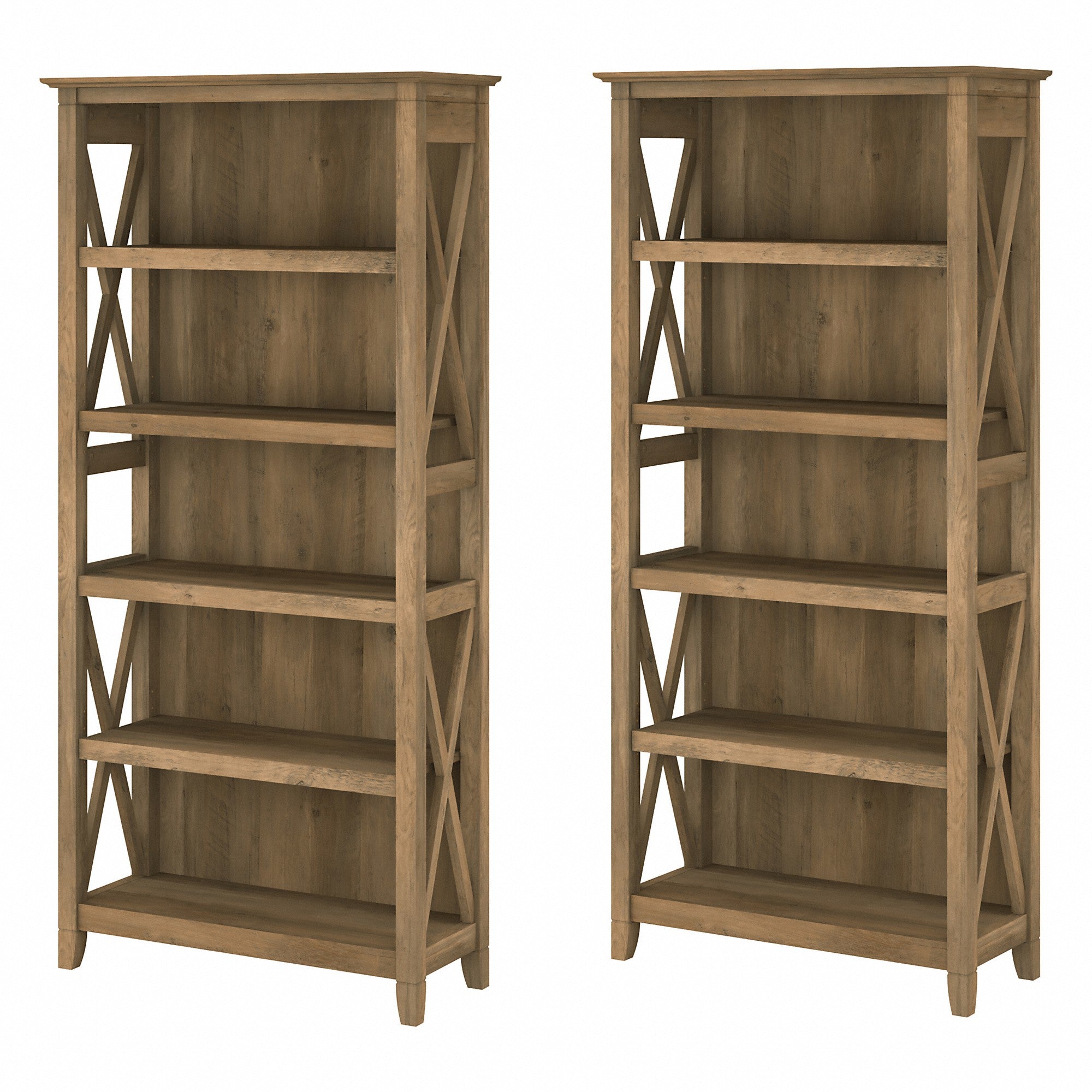 Bush Furniture Key West 5 Shelf Bookcase Set