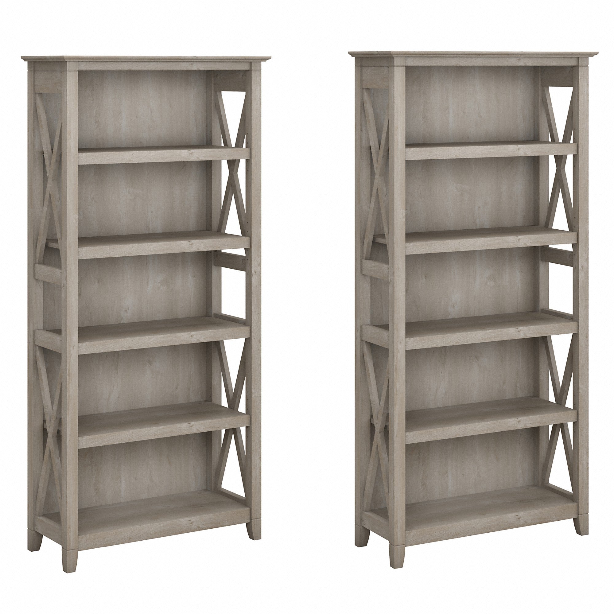 Bush Furniture Key West 5 Shelf Bookcase Set