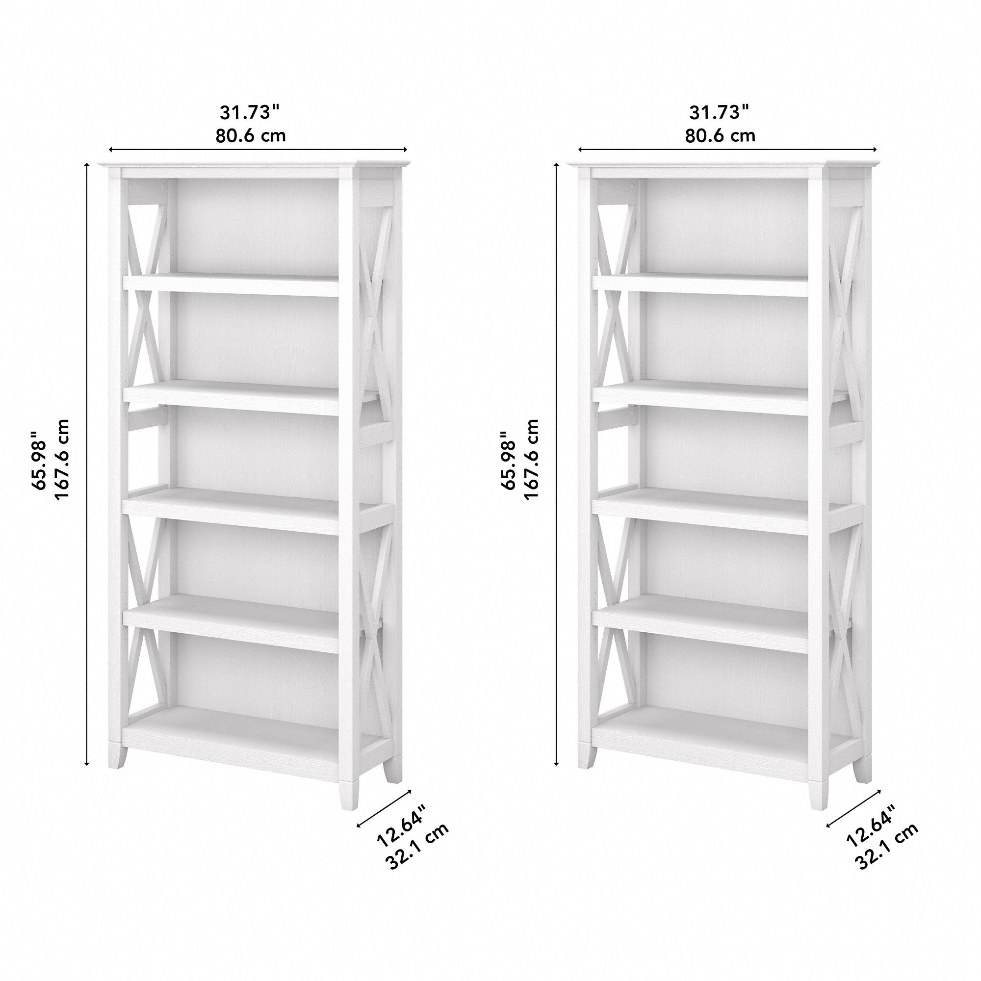 Bush Furniture Key West 5 Shelf Bookcase Set