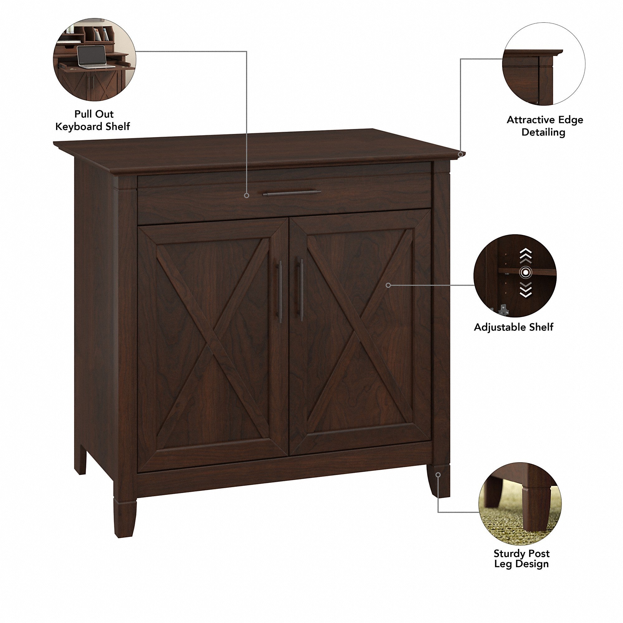 Bush Furniture Key West Entryway Storage Set with Hall Tree, Shoe Bench and Armoire Cabinet