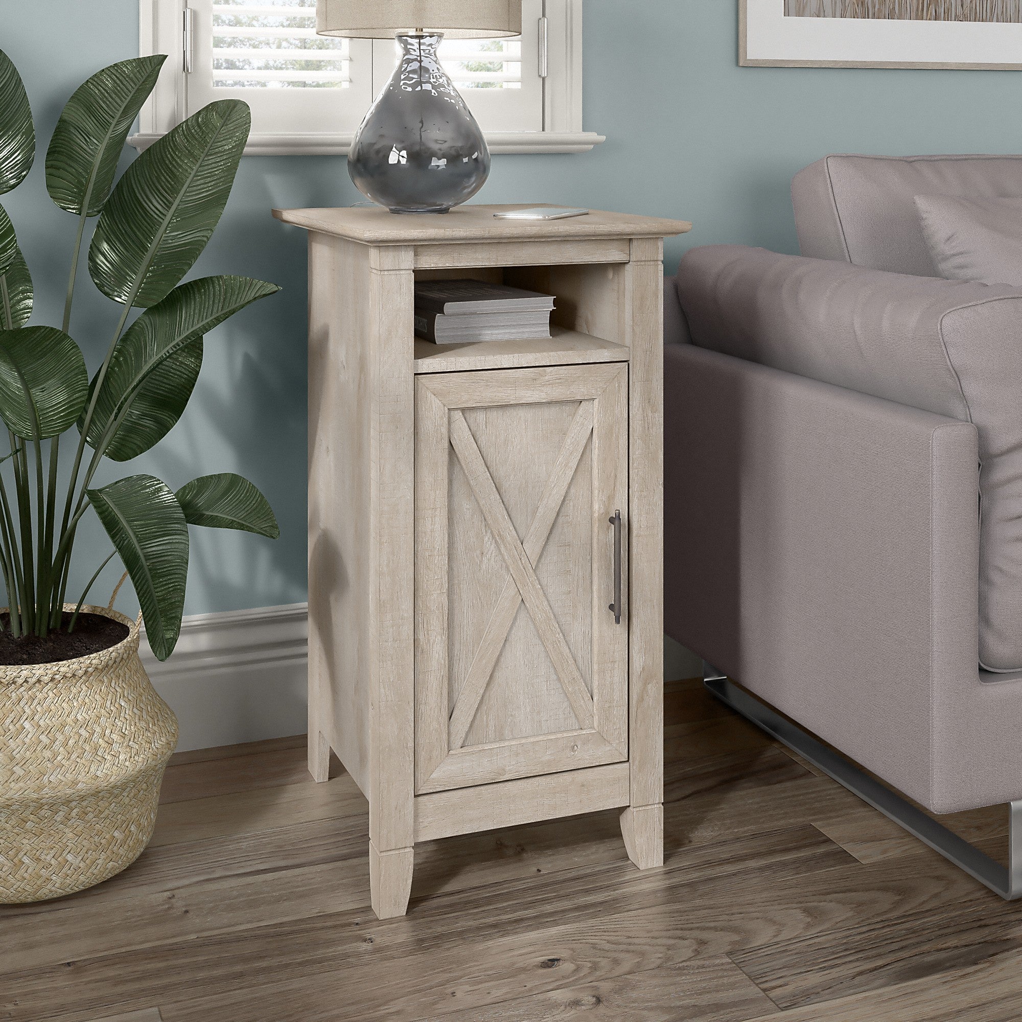 Bush Furniture Key West End Table with Door