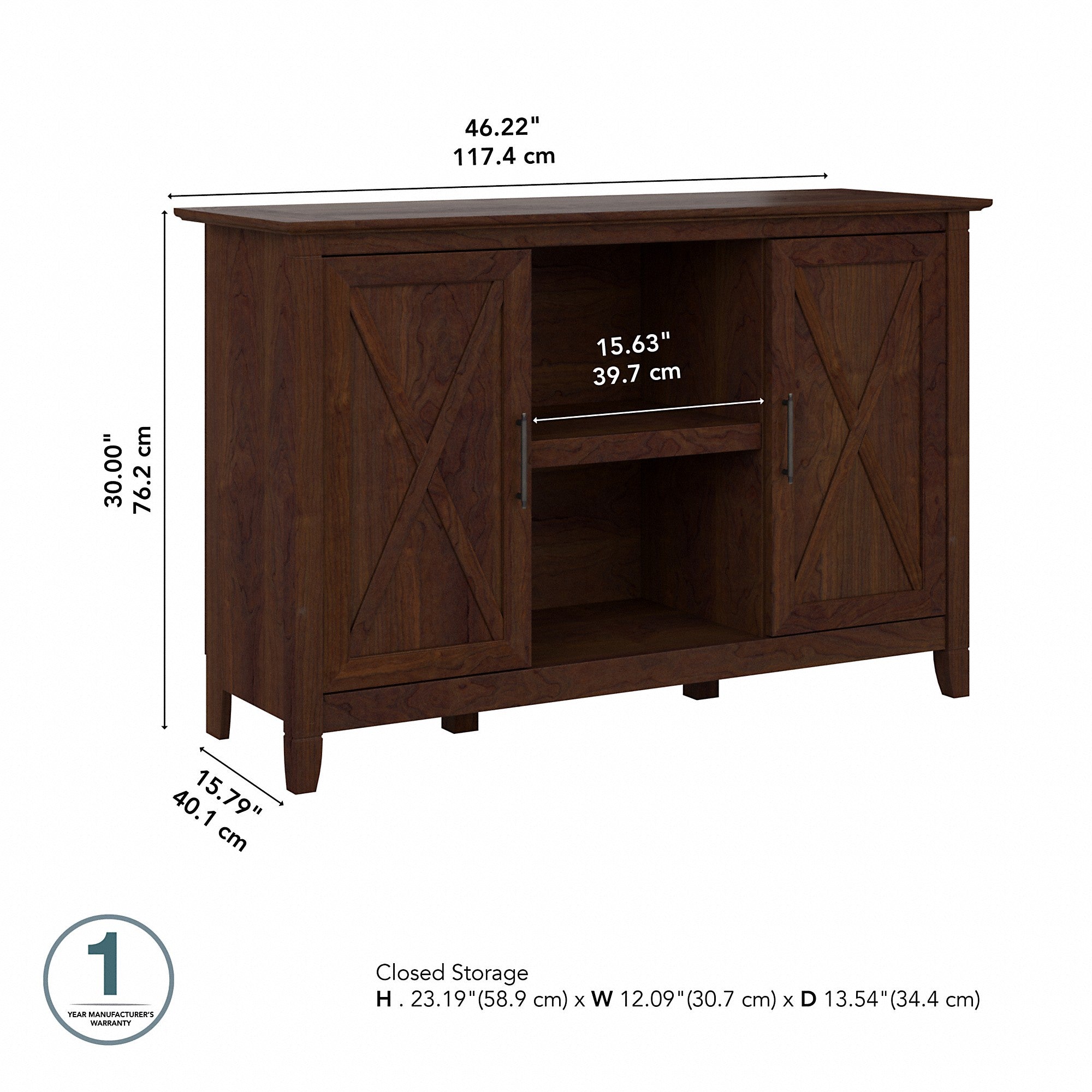 Bush Furniture Key West Accent Cabinet with Doors