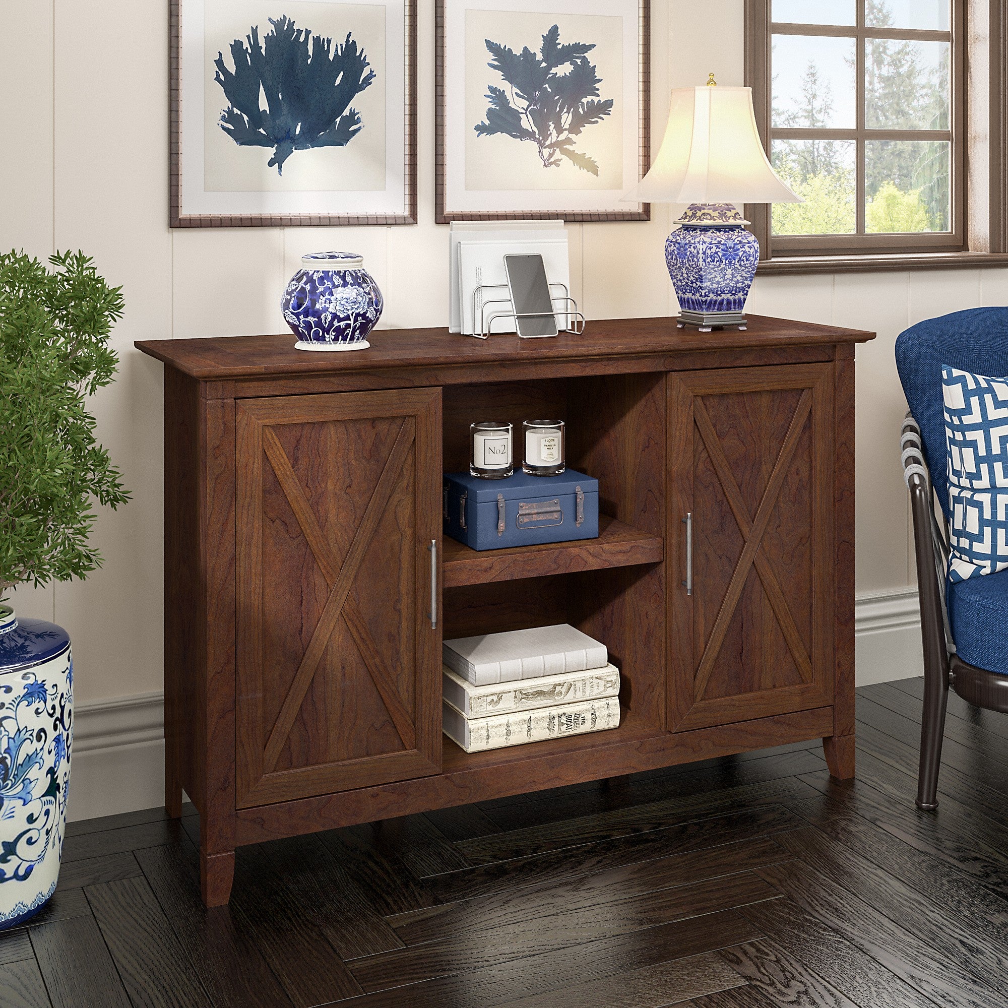 Bush Furniture Key West Accent Cabinet with Doors