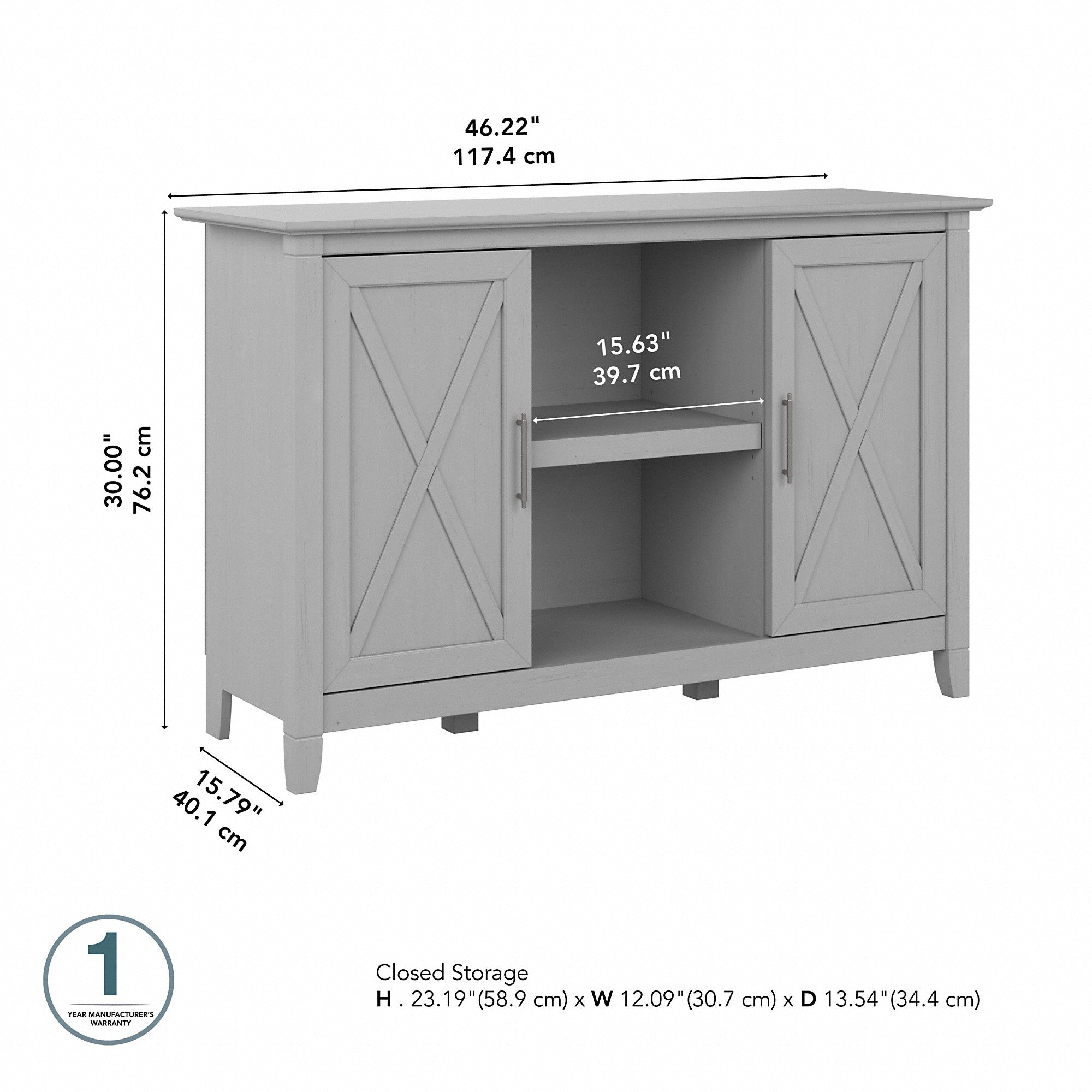 Bush Furniture Key West Accent Cabinet with Doors