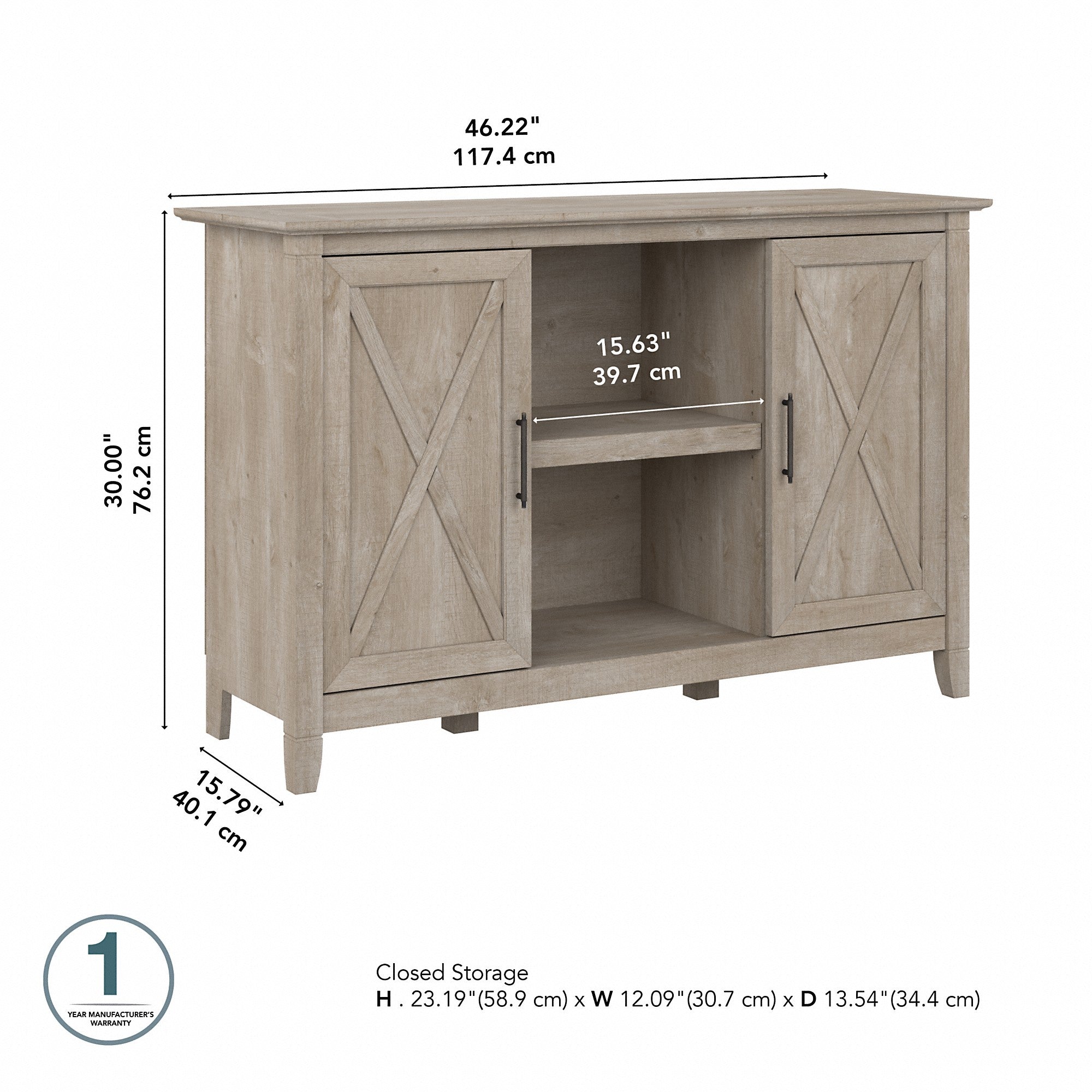 Bush Furniture Key West Accent Cabinet with Doors