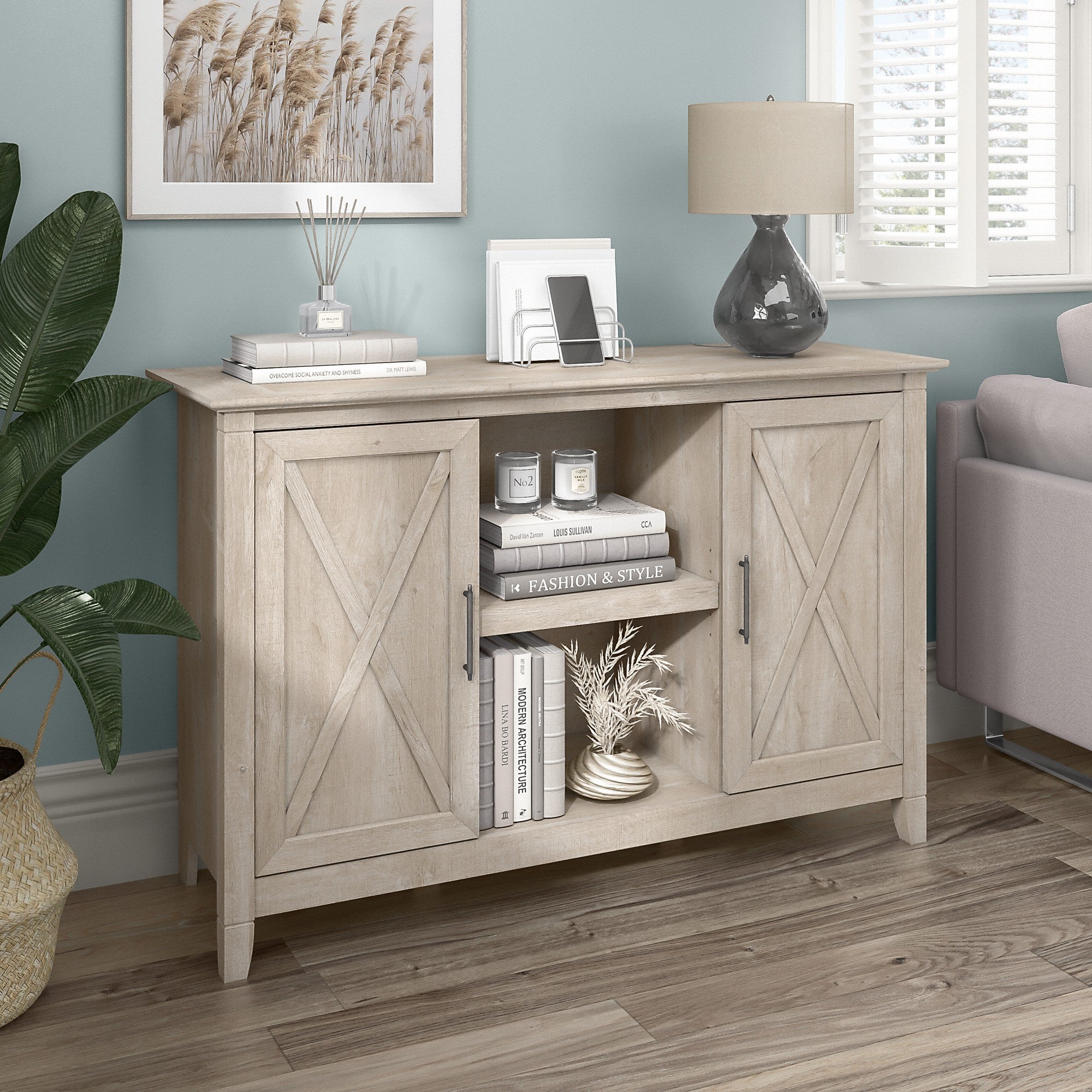 Bush Furniture Key West Accent Cabinet with Doors