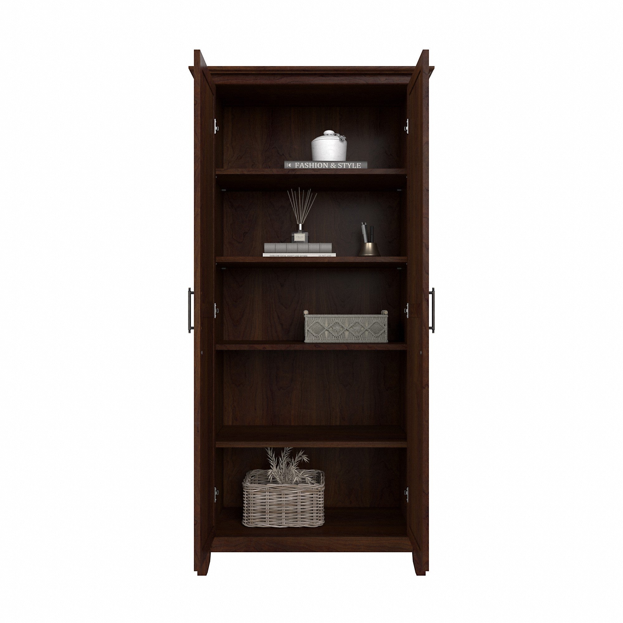 Bush Furniture Key West Tall Storage Cabinet with Doors