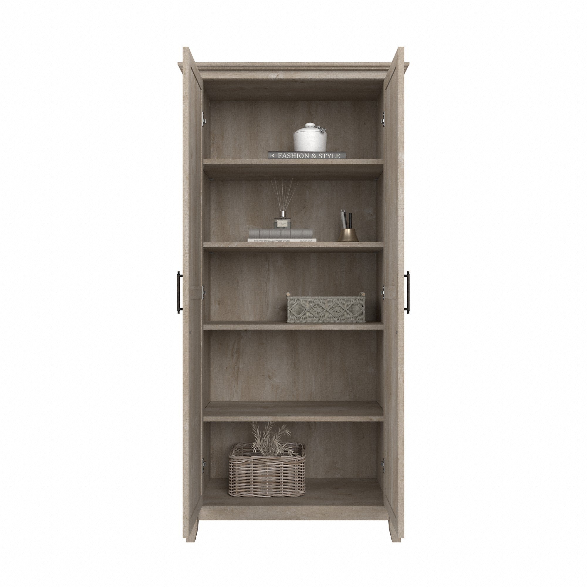 Bush Furniture Key West Tall Storage Cabinet with Doors