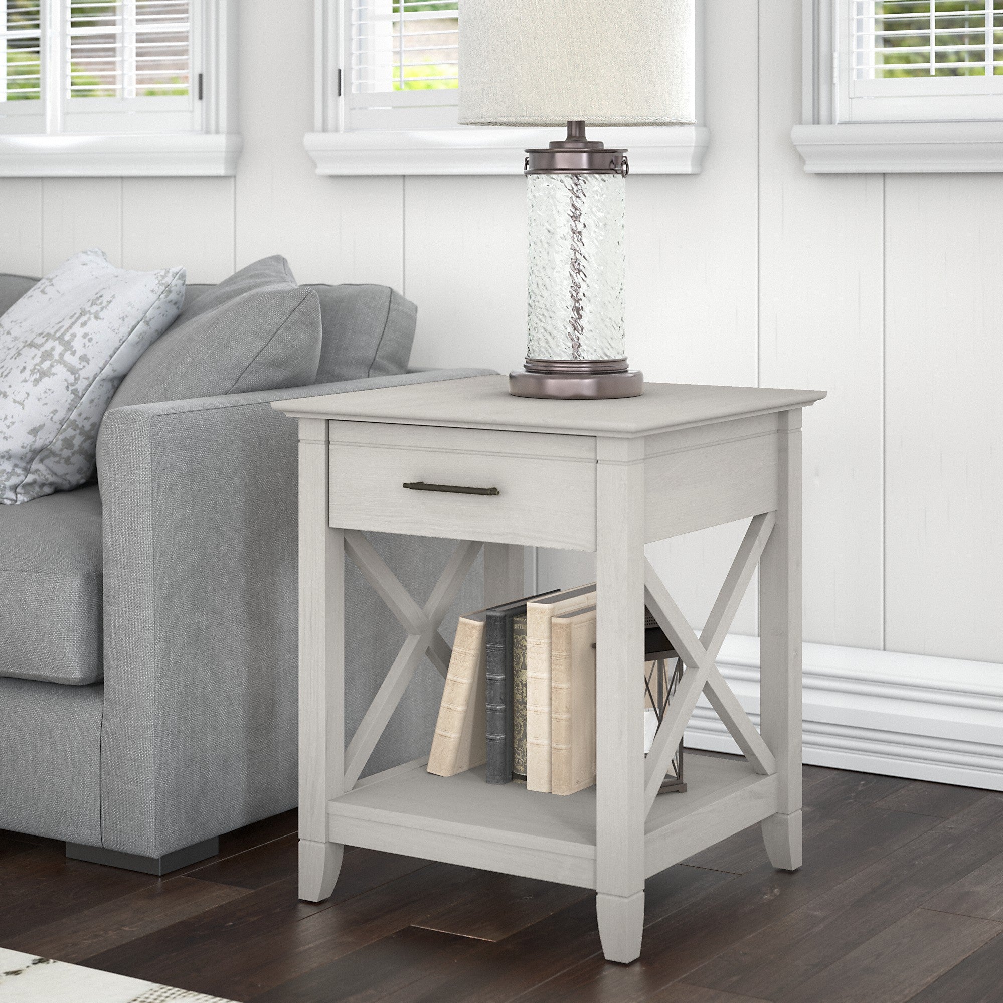 Bush Furniture Key West End Table with Storage