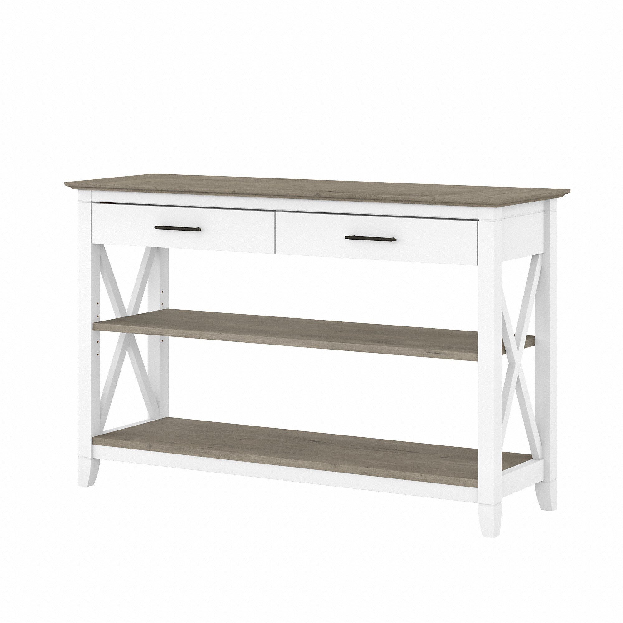 Bush Furniture Key West Console Table with Drawers and Shelves