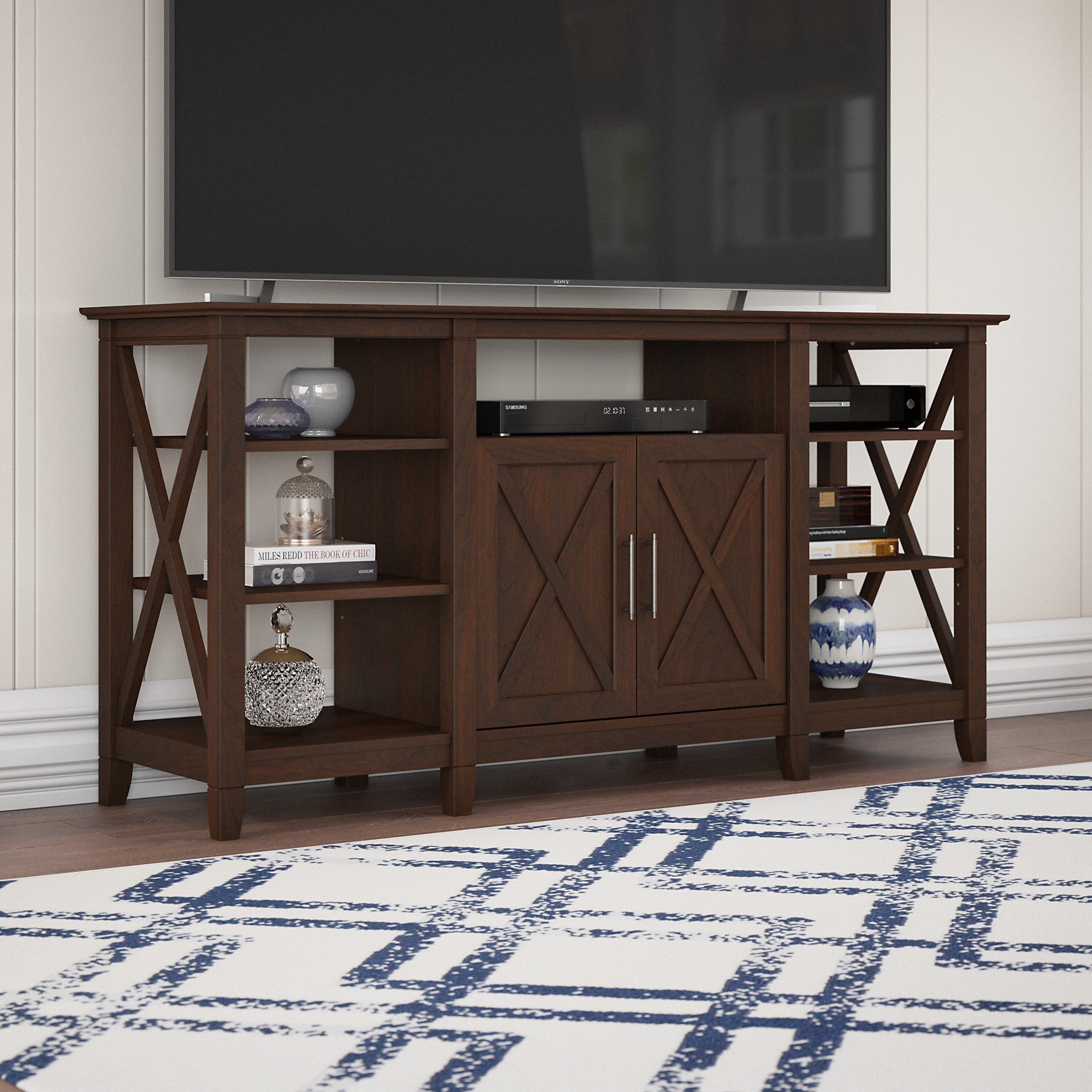 Bush Furniture Key West Tall TV Stand for 65 Inch TV