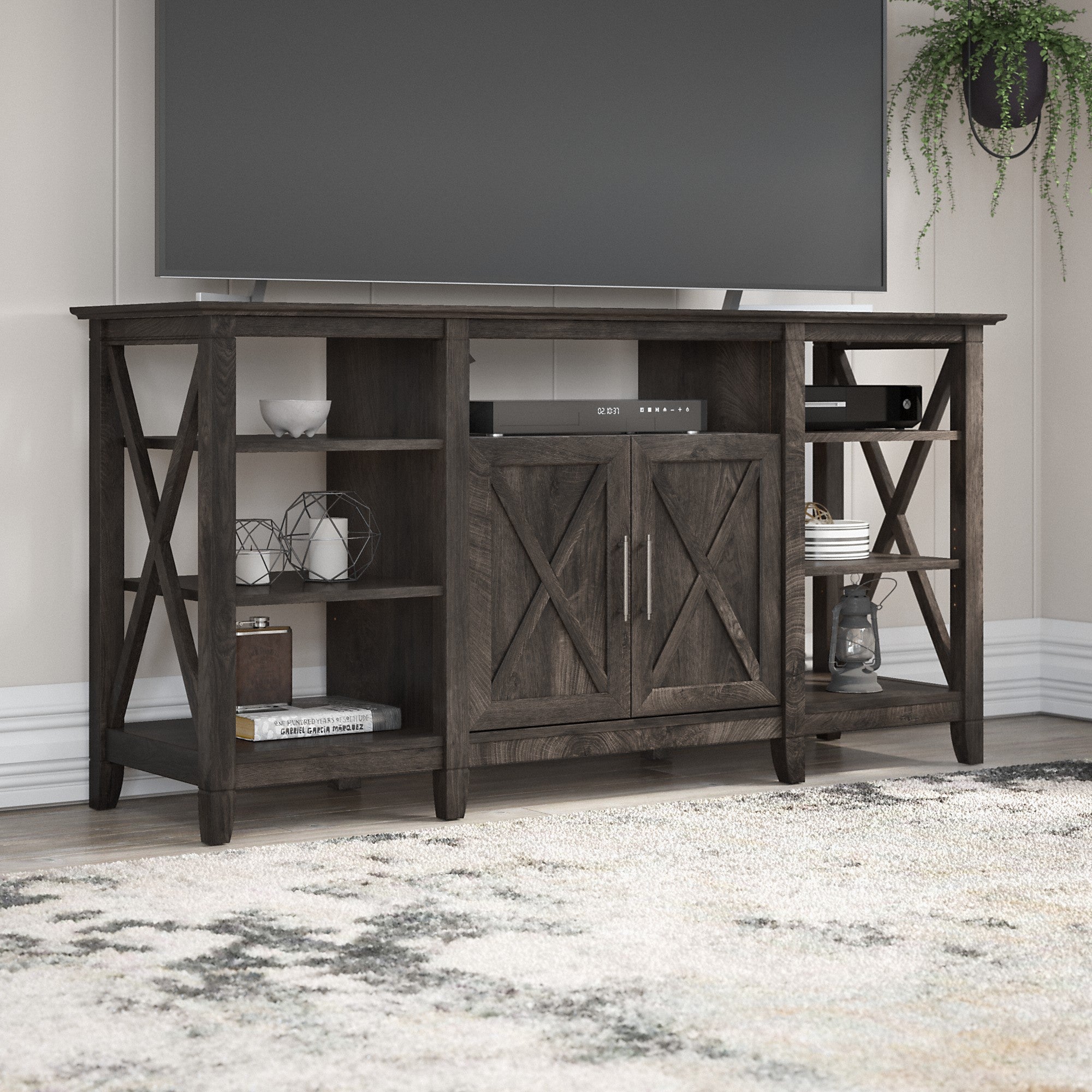 Bush Furniture Key West Tall TV Stand for 65 Inch TV