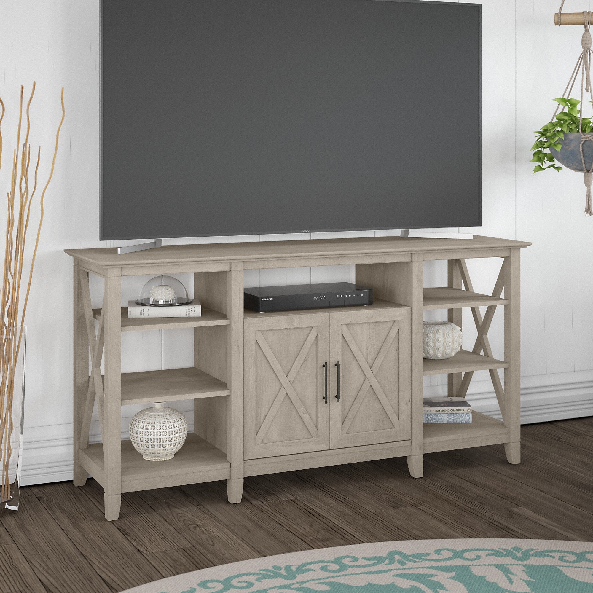 Bush Furniture Key West Tall TV Stand for 65 Inch TV