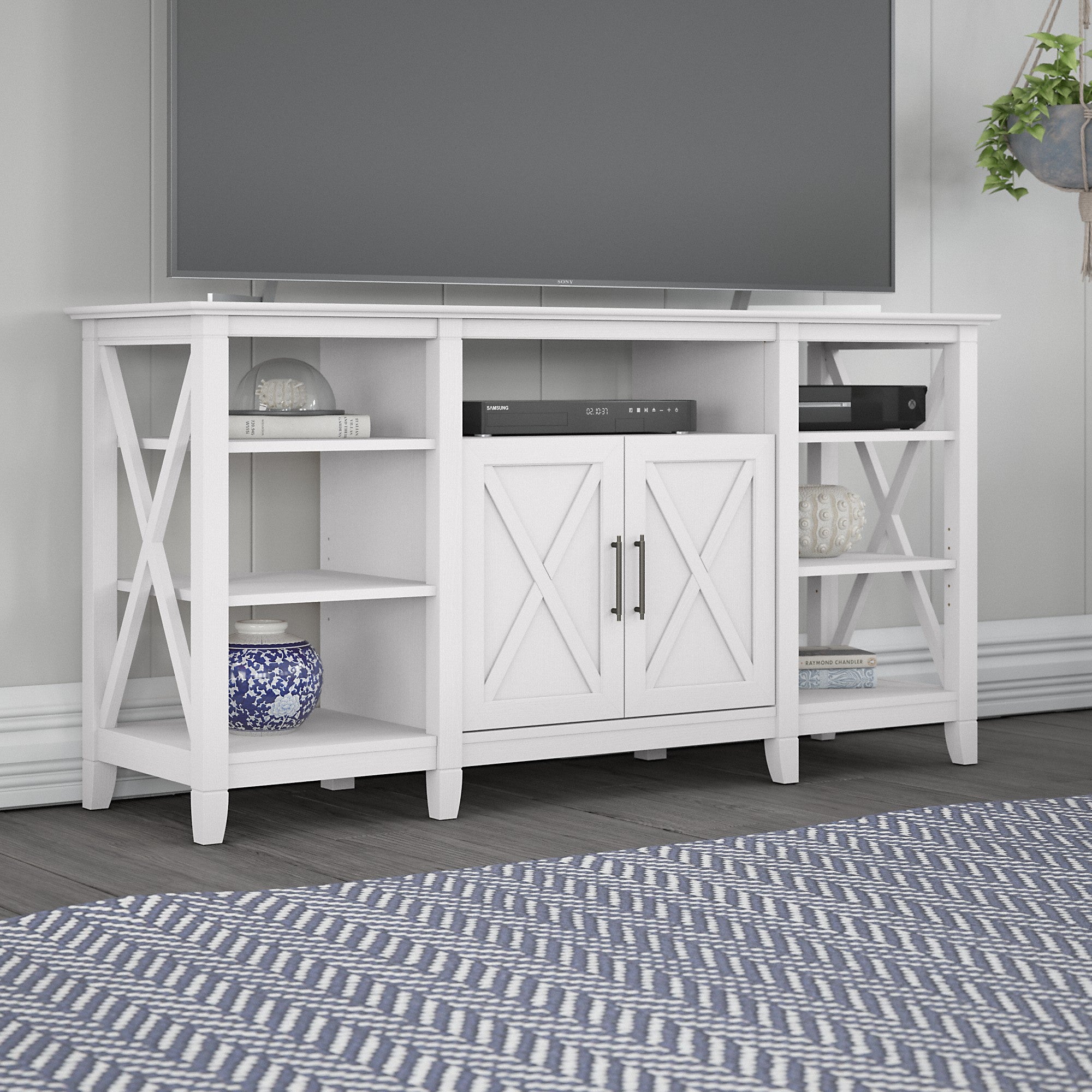 Bush Furniture Key West Tall TV Stand for 65 Inch TV