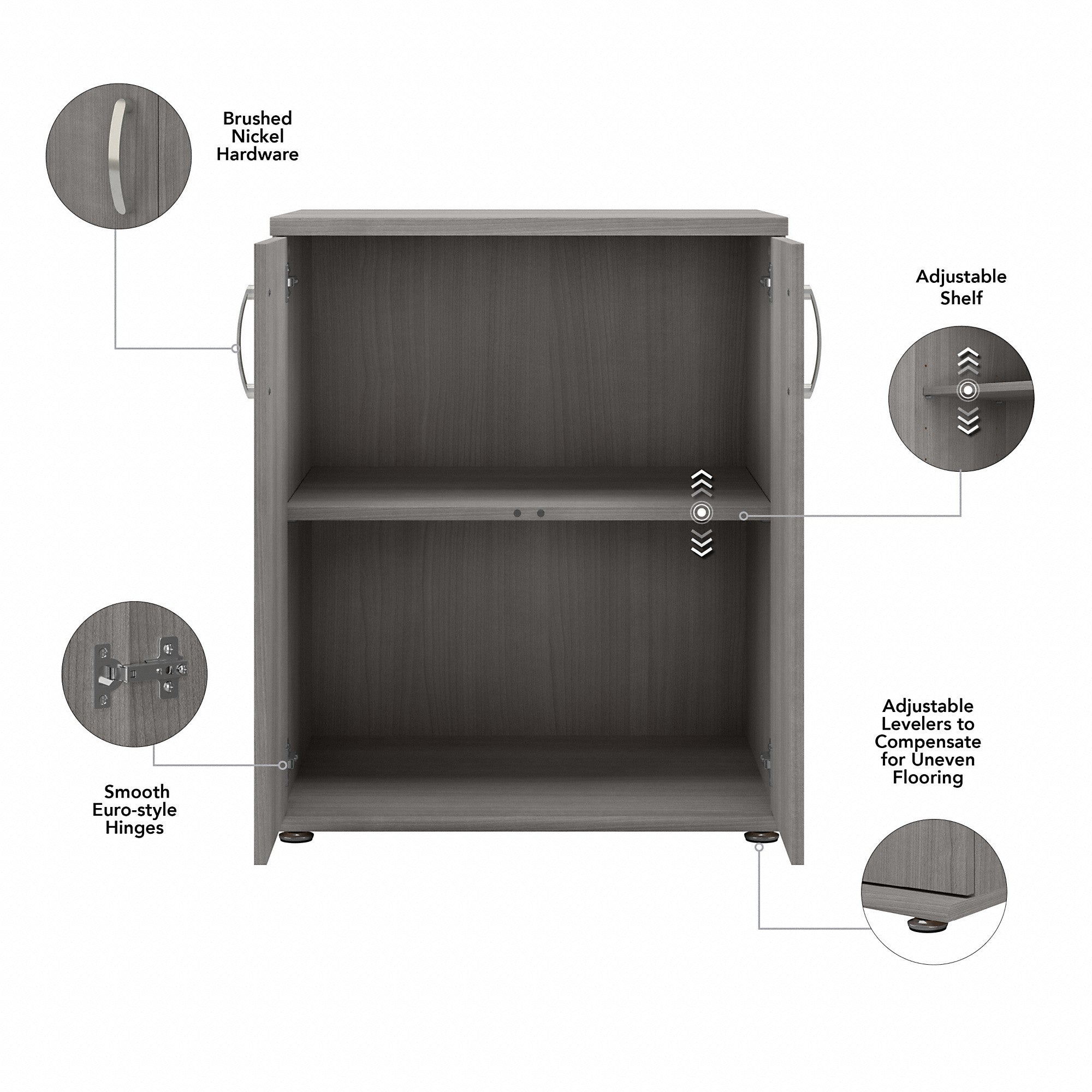 Bush Business Furniture Universal Laundry Room Storage Cabinet with Doors and Shelves