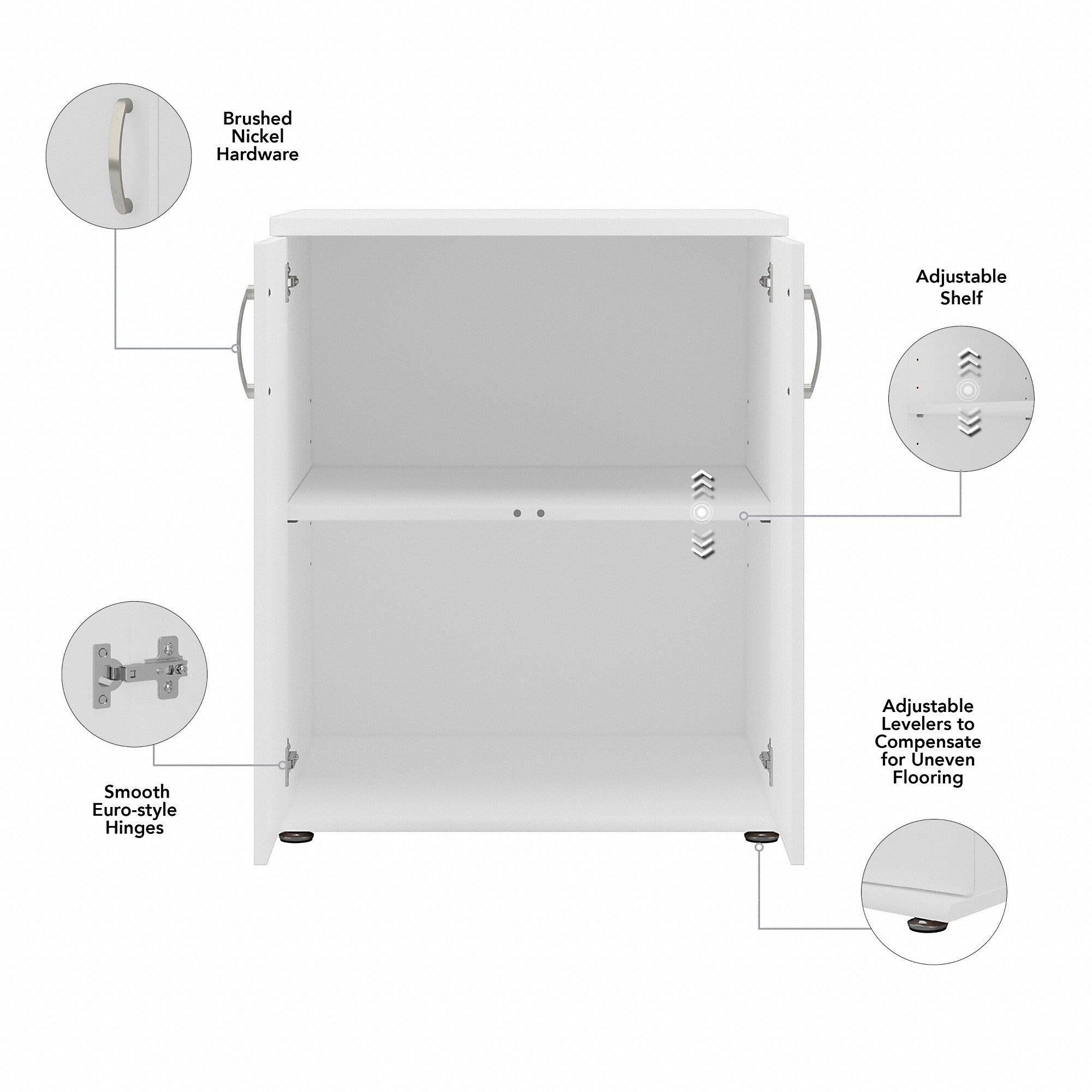 Bush Business Furniture Universal Laundry Room Storage Cabinet with Doors and Shelves