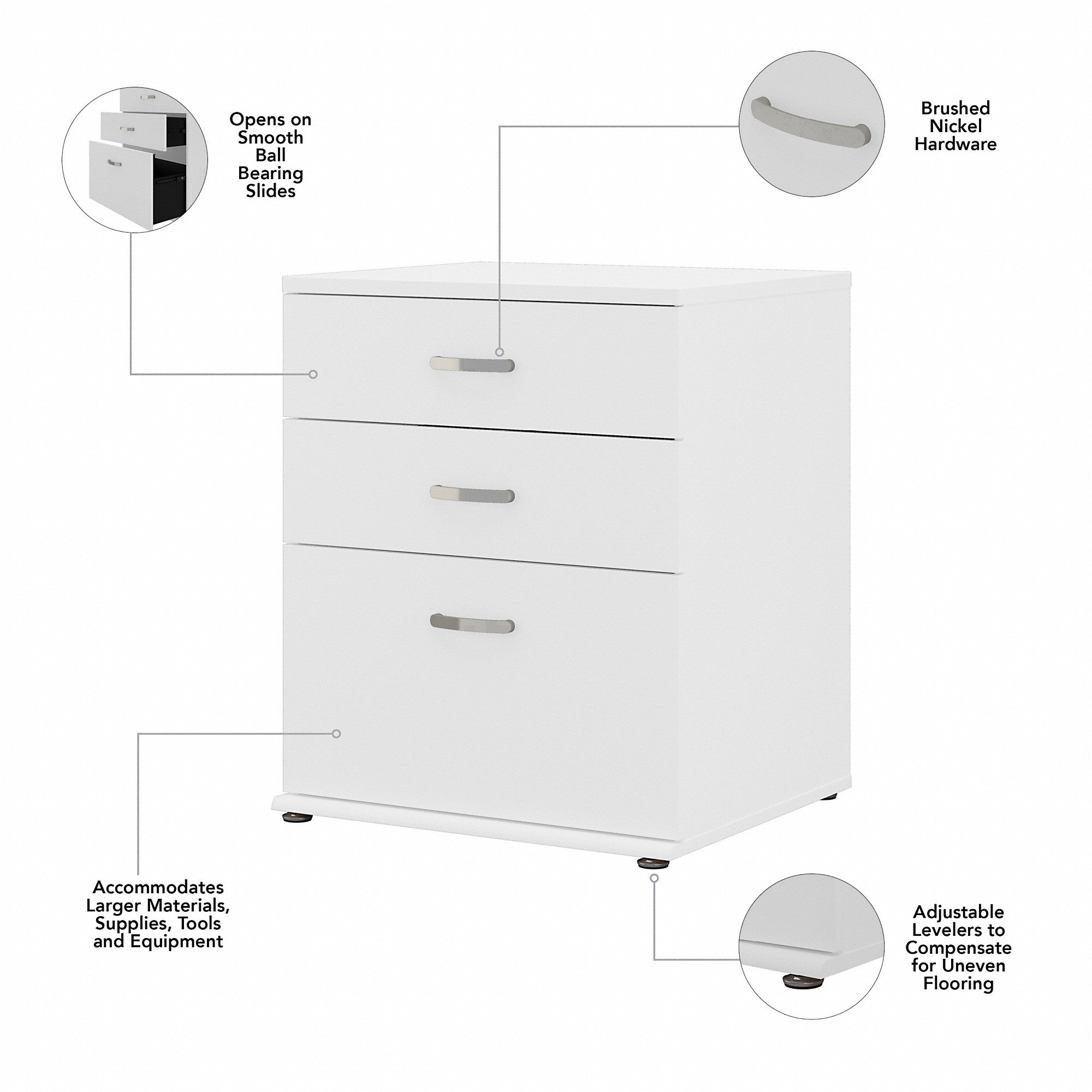 Bush Business Furniture Universal Laundry Room Storage Cabinet with Drawers