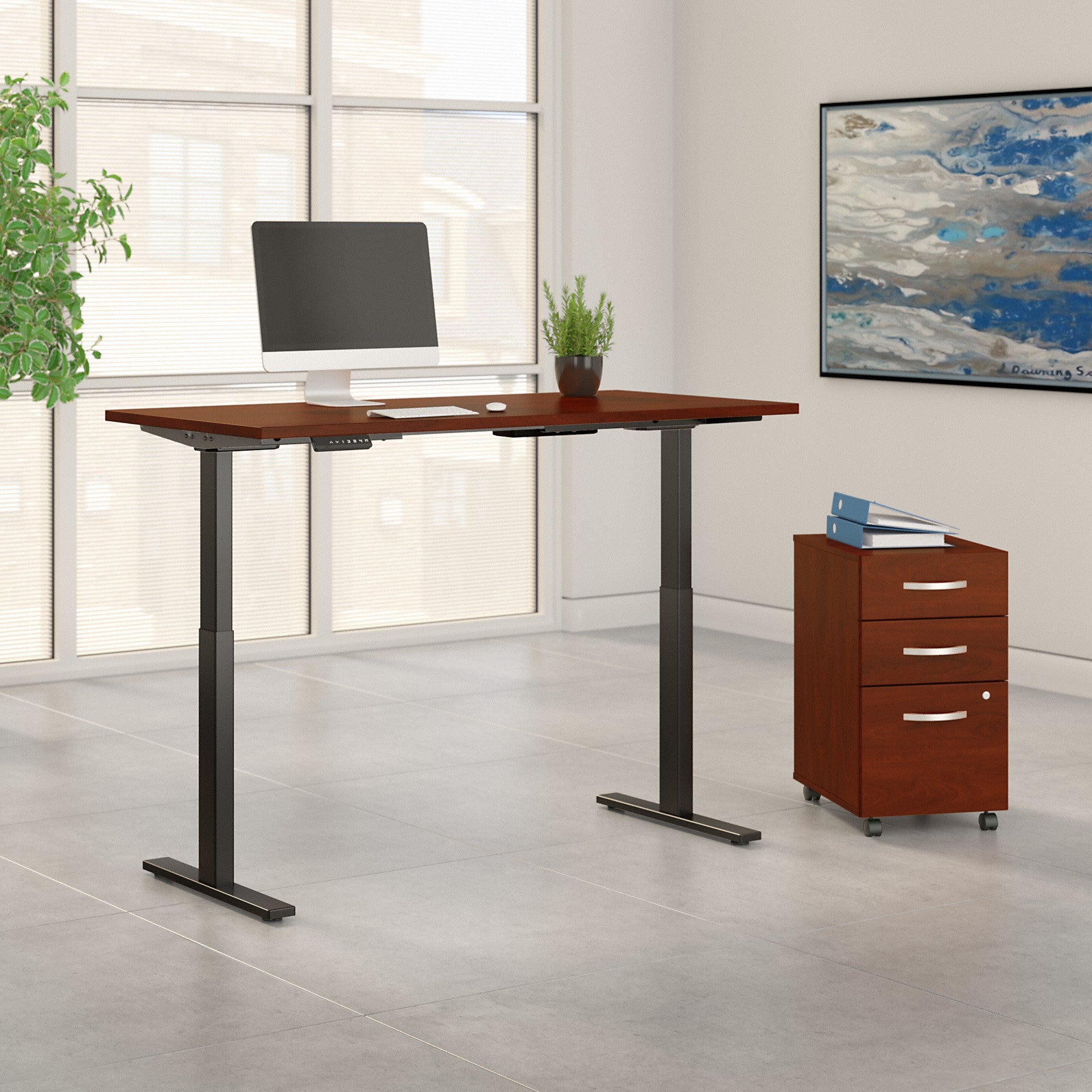 Move 60 Series by Bush Business Furniture 60W x 30D Height Adjustable Standing Desk with Storage