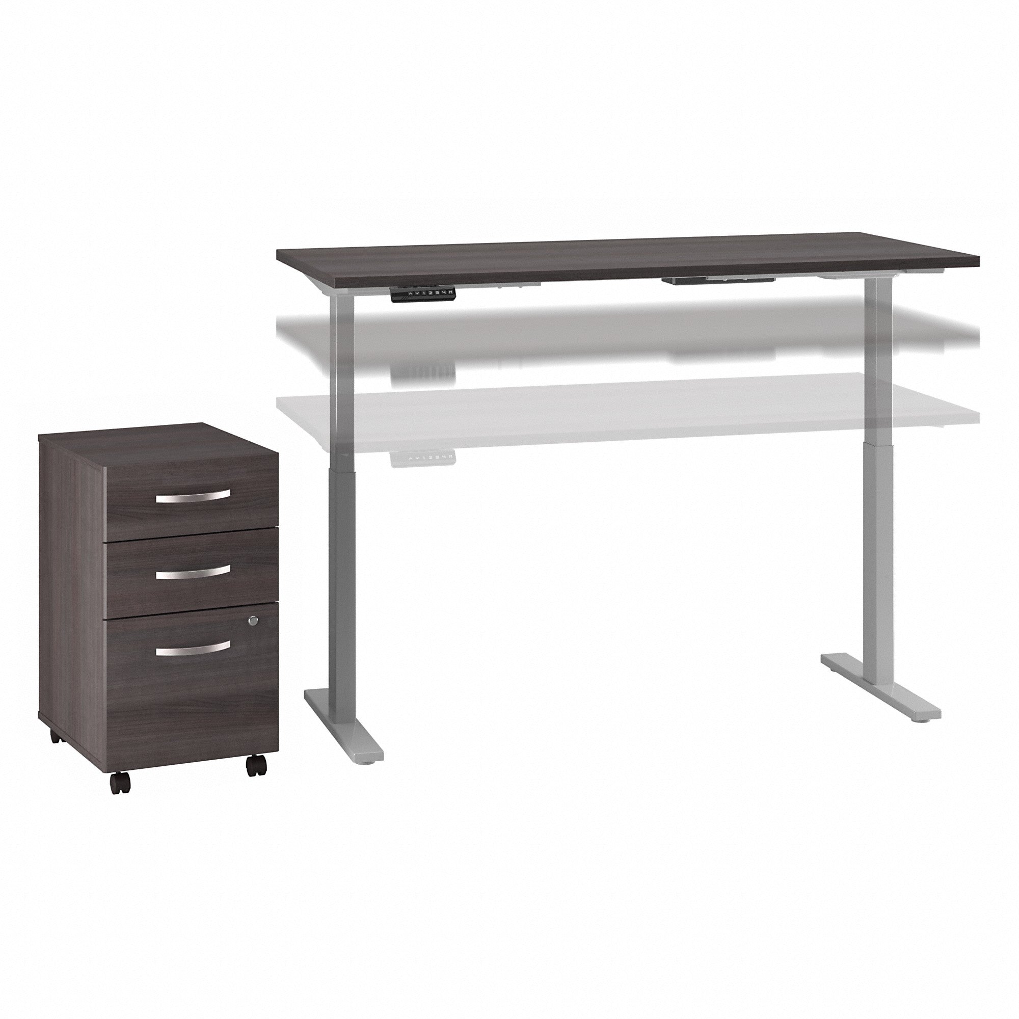 Move 60 Series by Bush Business Furniture 60W x 30D Height Adjustable Standing Desk with Storage