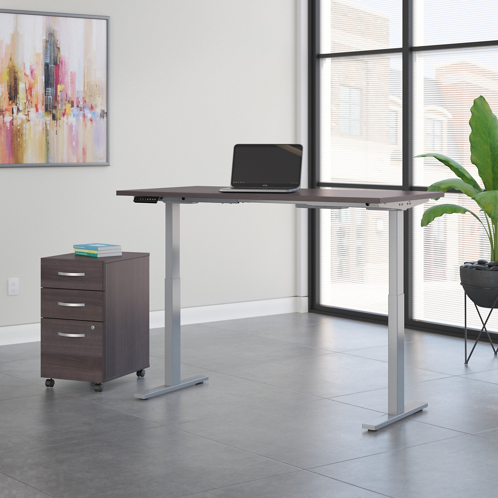 Move 60 Series by Bush Business Furniture 60W x 30D Height Adjustable Standing Desk with Storage