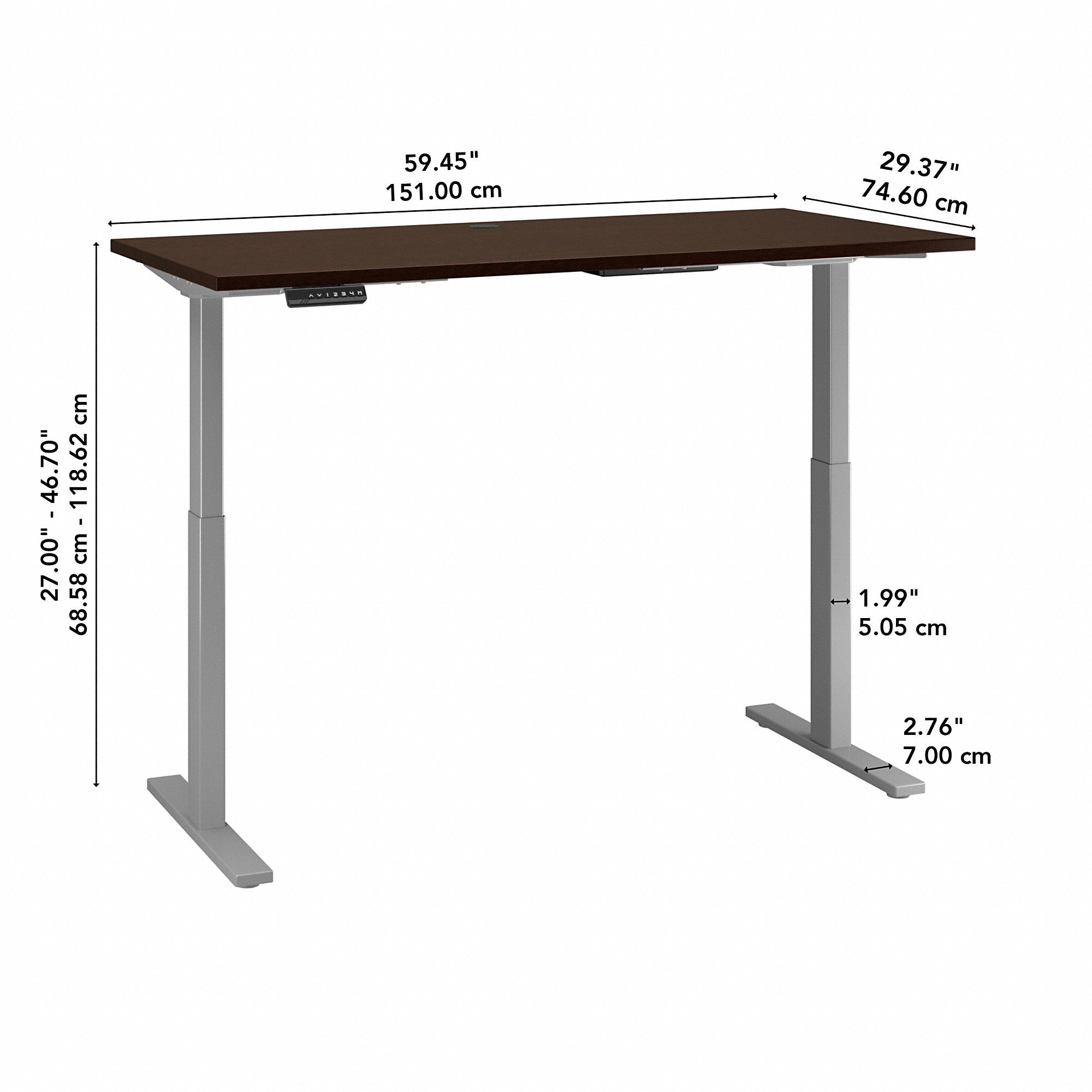 Move 60 Series by Bush Business Furniture 60W x 30D Height Adjustable Standing Desk