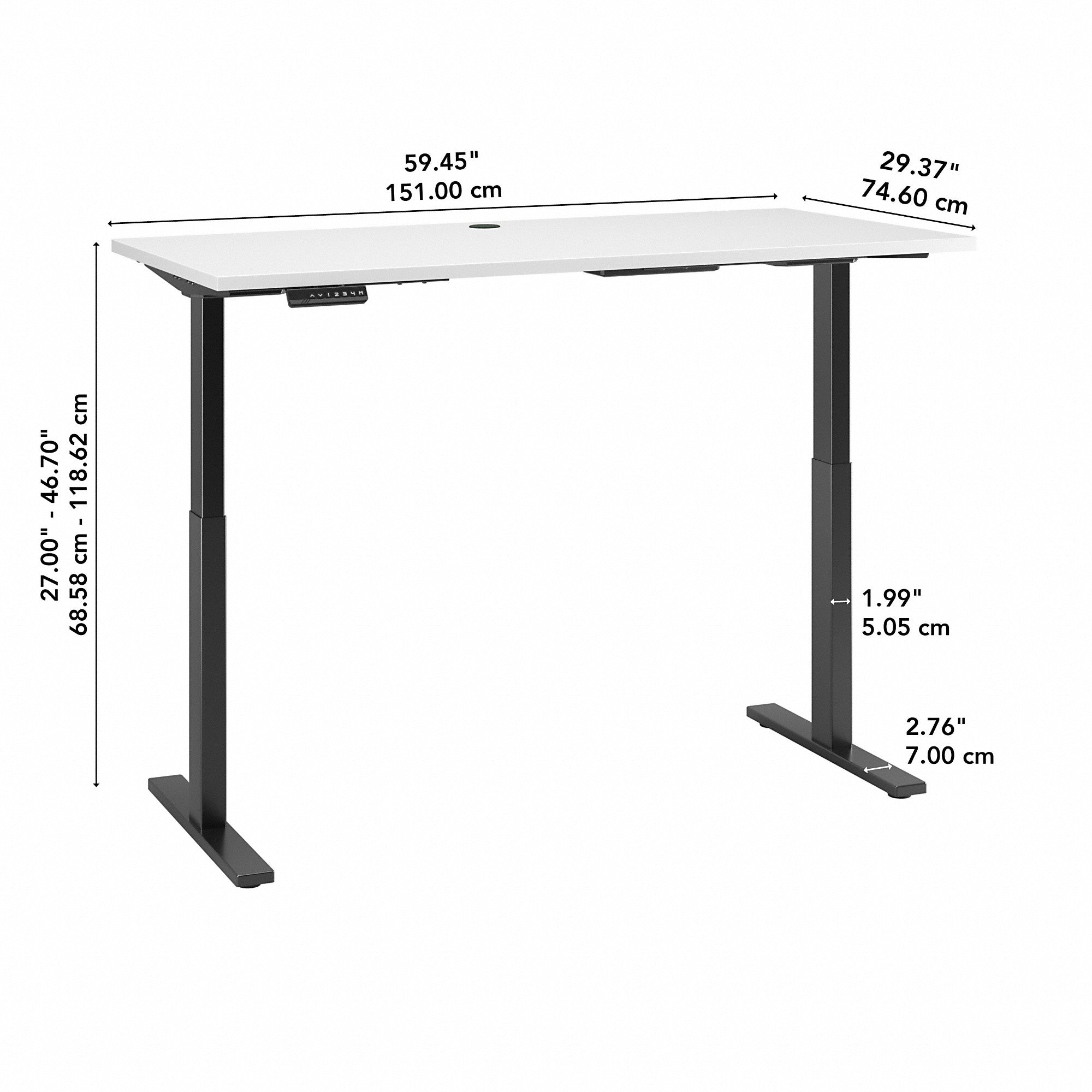 Move 60 Series by Bush Business Furniture 60W x 30D Height Adjustable Standing Desk