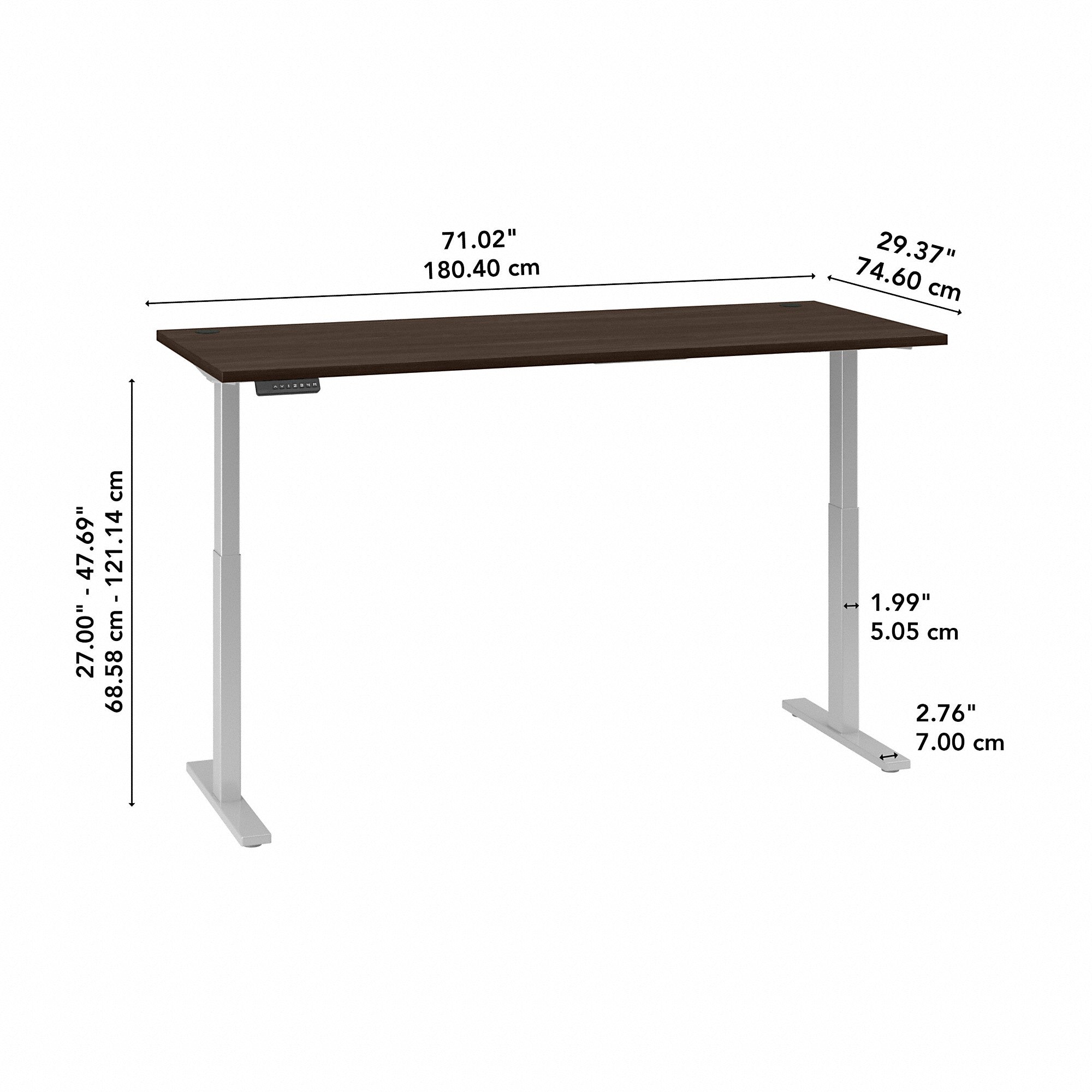 Move 60 Series by Bush Business Furniture 72W x 30D Electric Height Adjustable Standing Desk