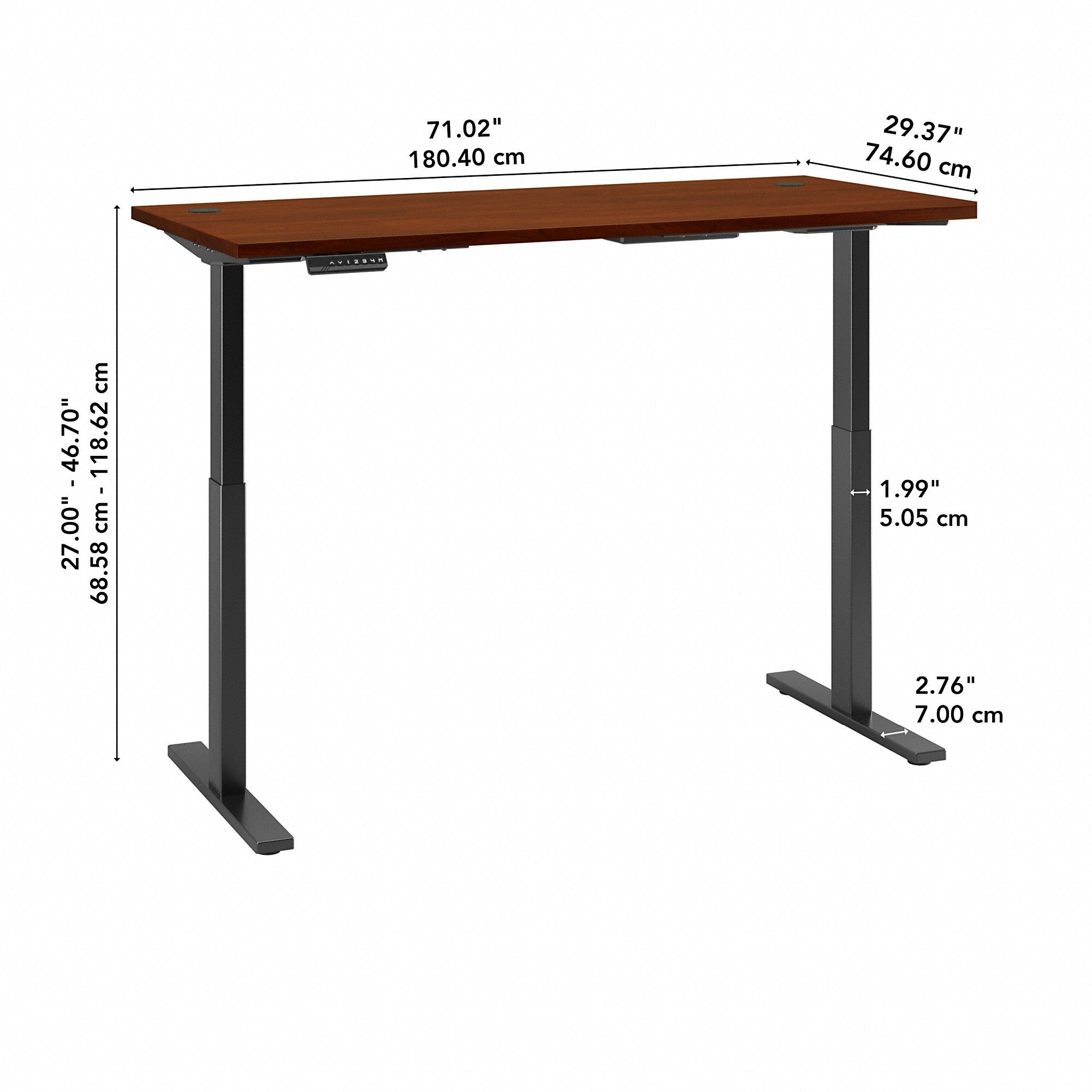 Move 60 Series by Bush Business Furniture 72W x 30D Height Adjustable Standing Desk