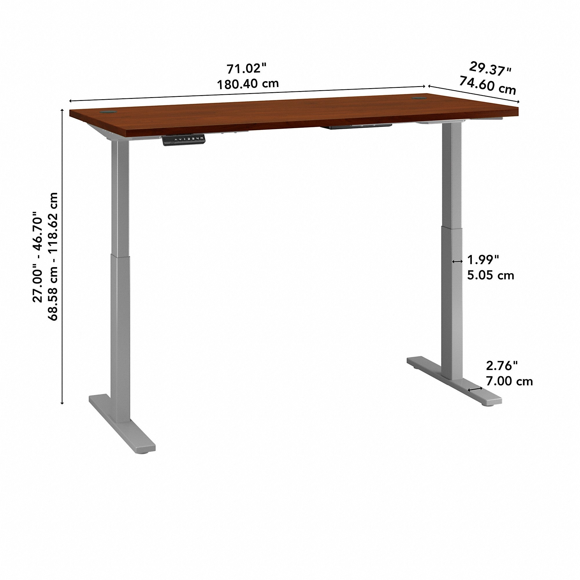 Move 60 Series by Bush Business Furniture 72W x 30D Height Adjustable Standing Desk