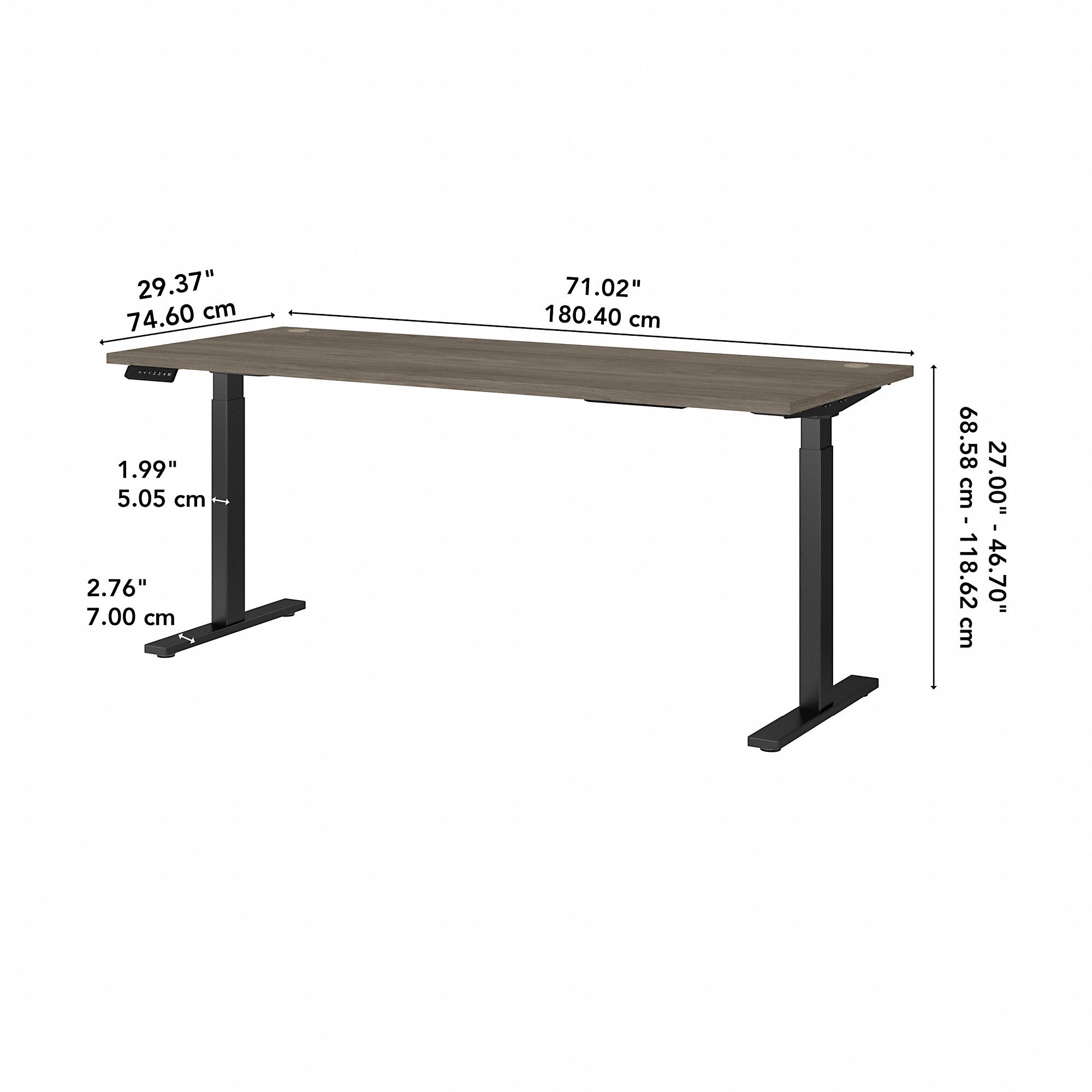 Move 60 Series by Bush Business Furniture 72W x 30D Height Adjustable Standing Desk