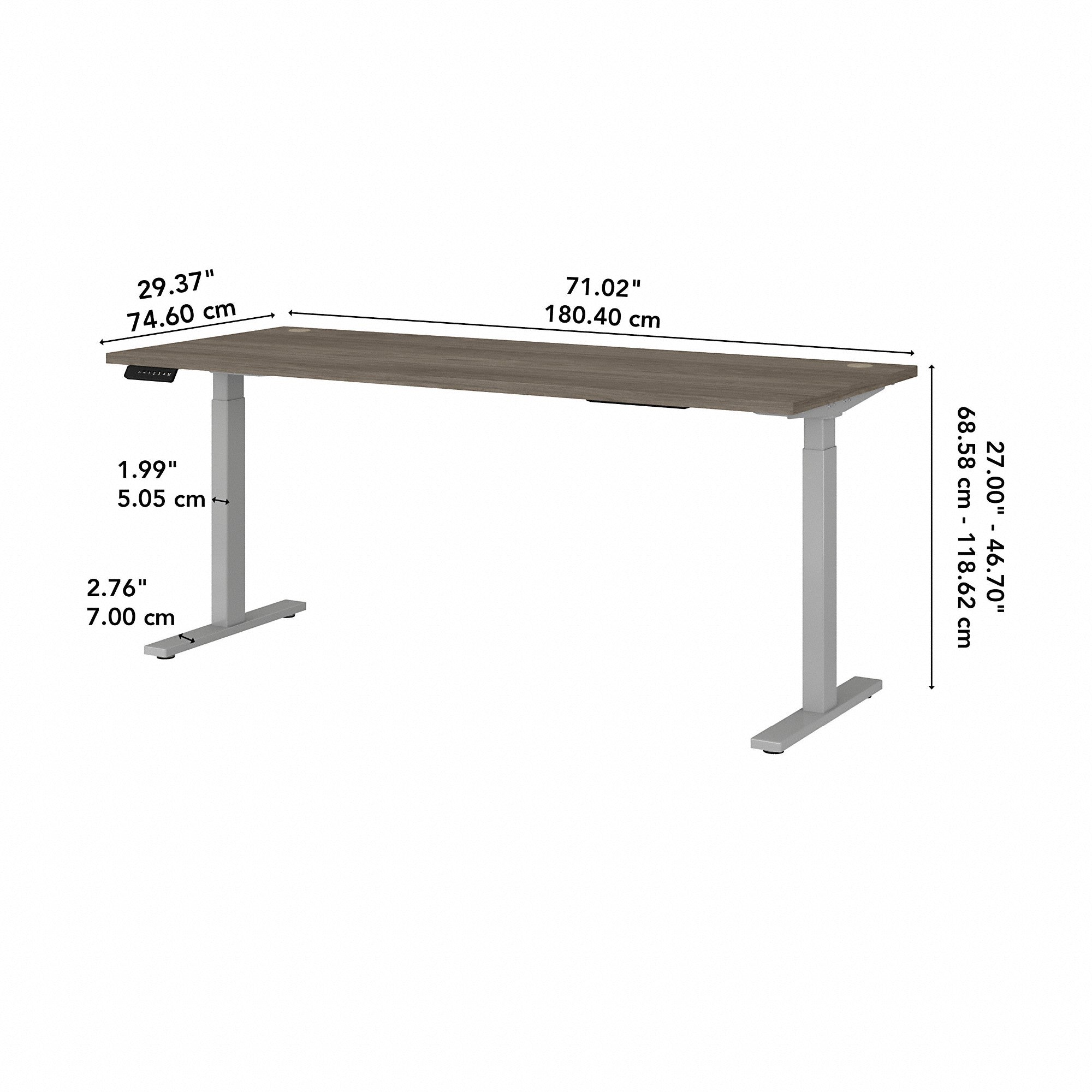 Move 60 Series by Bush Business Furniture 72W x 30D Height Adjustable Standing Desk