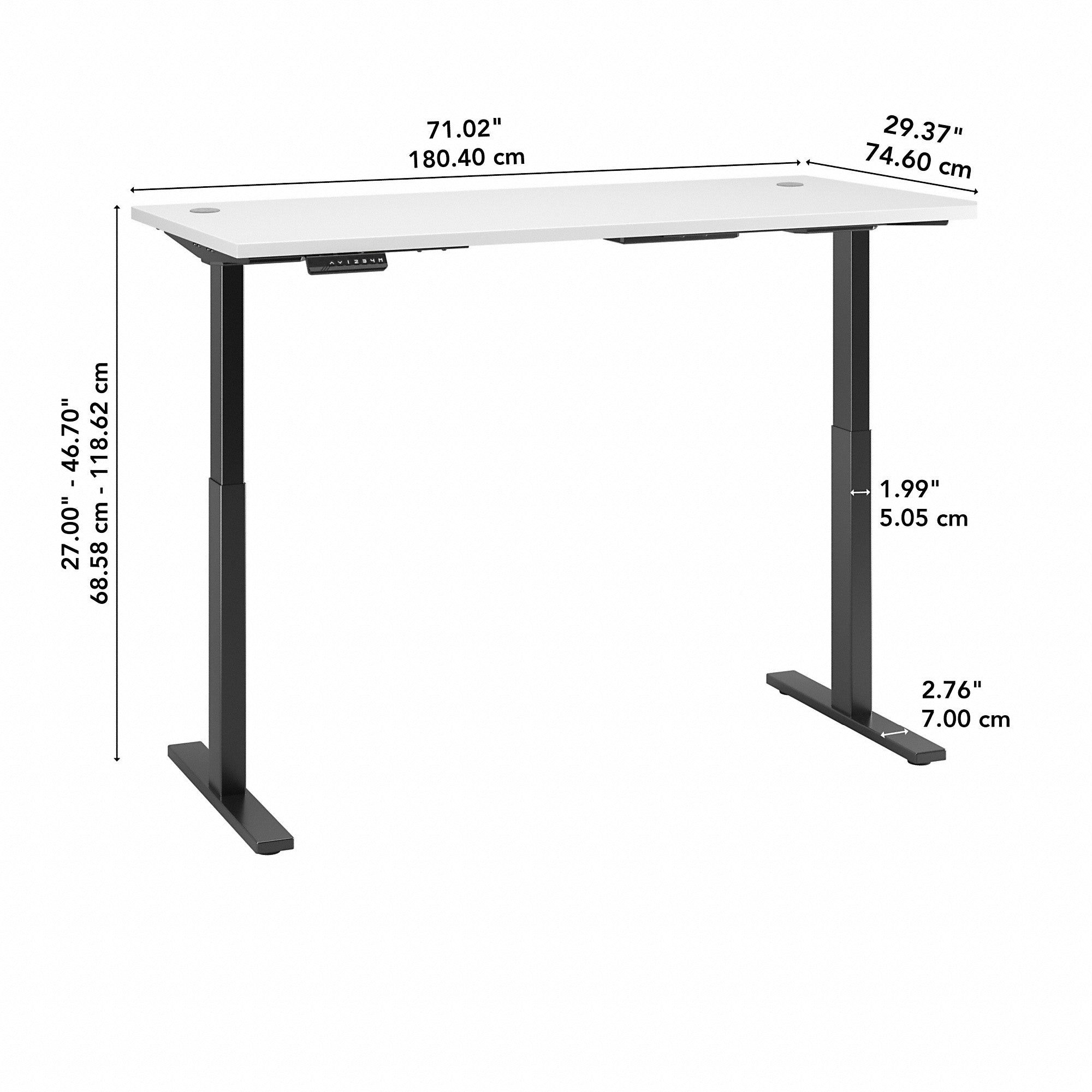 Move 60 Series by Bush Business Furniture 72W x 30D Height Adjustable Standing Desk