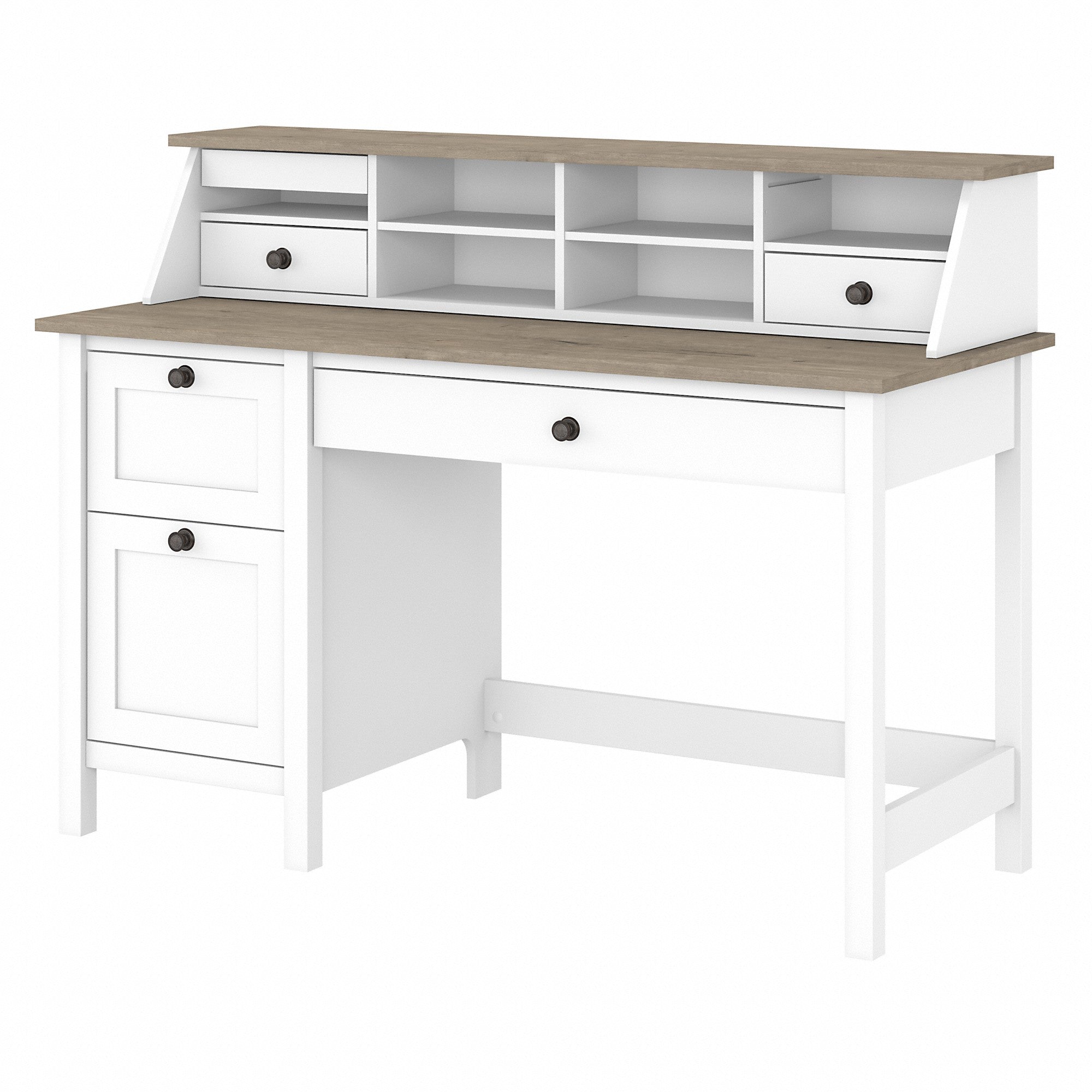 Bush Furniture Mayfield 54W Computer Desk with Drawers and Desktop Organizer