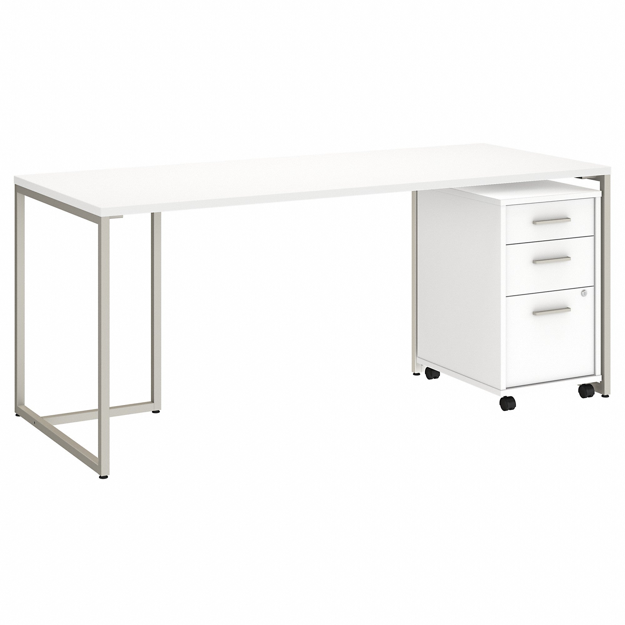 Office by kathy ireland® Method 72W Table Desk with 3 Drawer Mobile File Cabinet