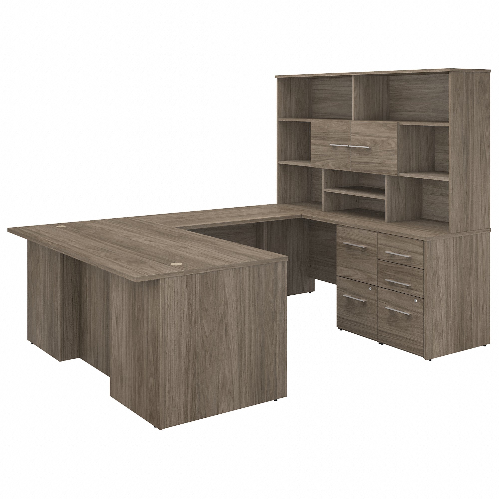 Bush Business Furniture Office 500 72W U Shaped Executive Desk with Drawers and Hutch