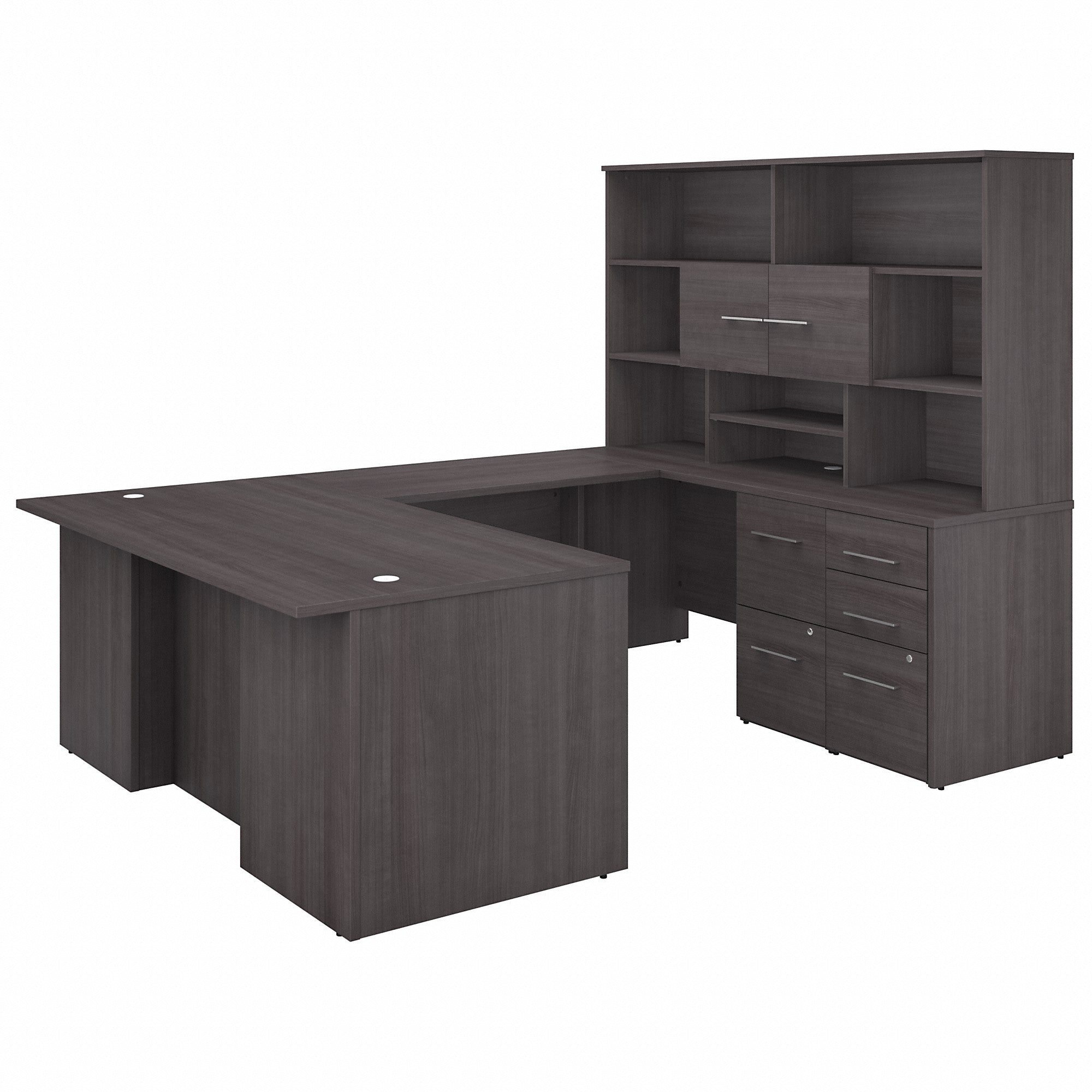 Bush Business Furniture Office 500 72W U Shaped Executive Desk with Drawers and Hutch