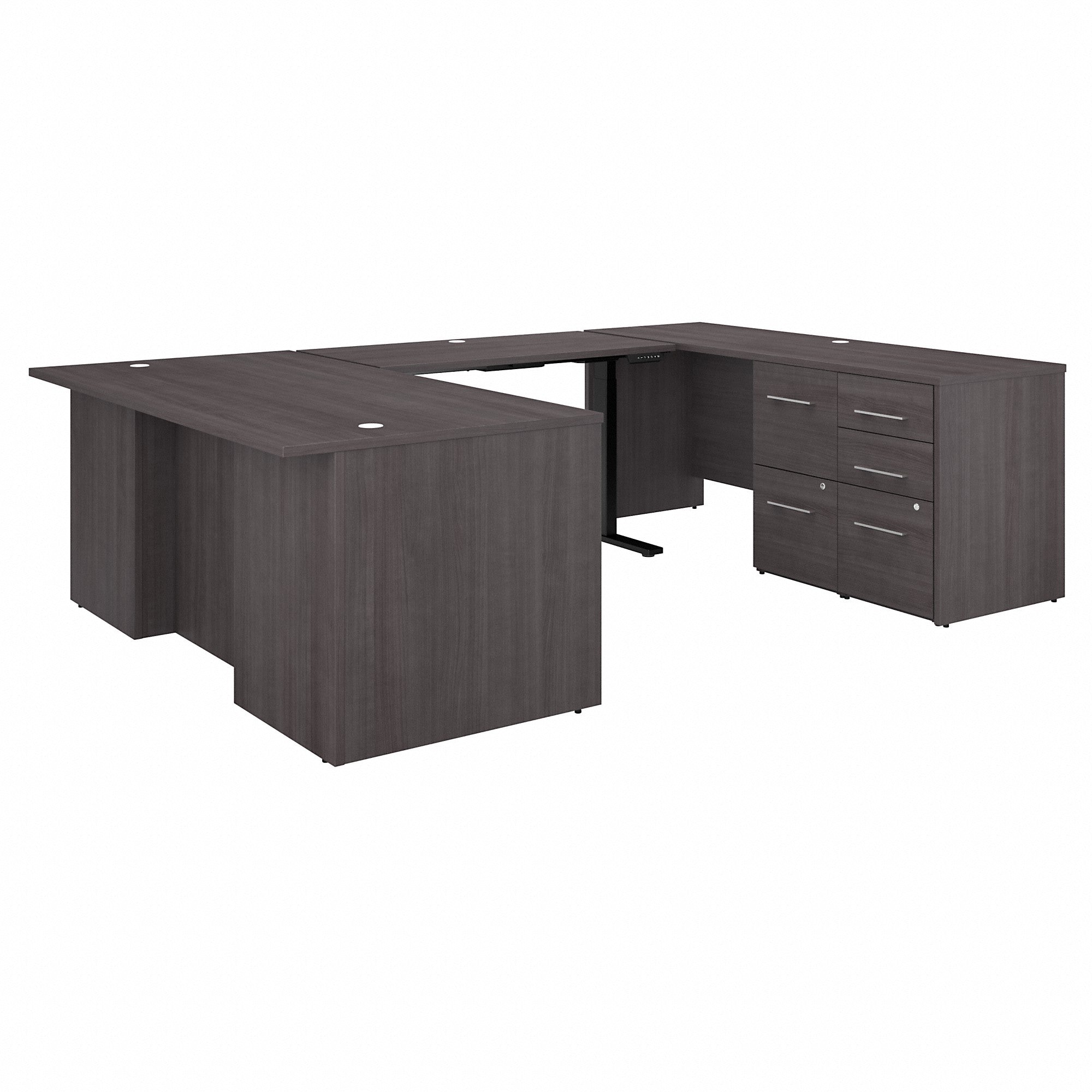 Bush Business Furniture Office 500 72W Height Adjustable U Shaped Executive Desk with Drawers