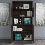 Bush Business Furniture Office 500 72W Height Adjustable Standing Desk with Storage and Bookcase