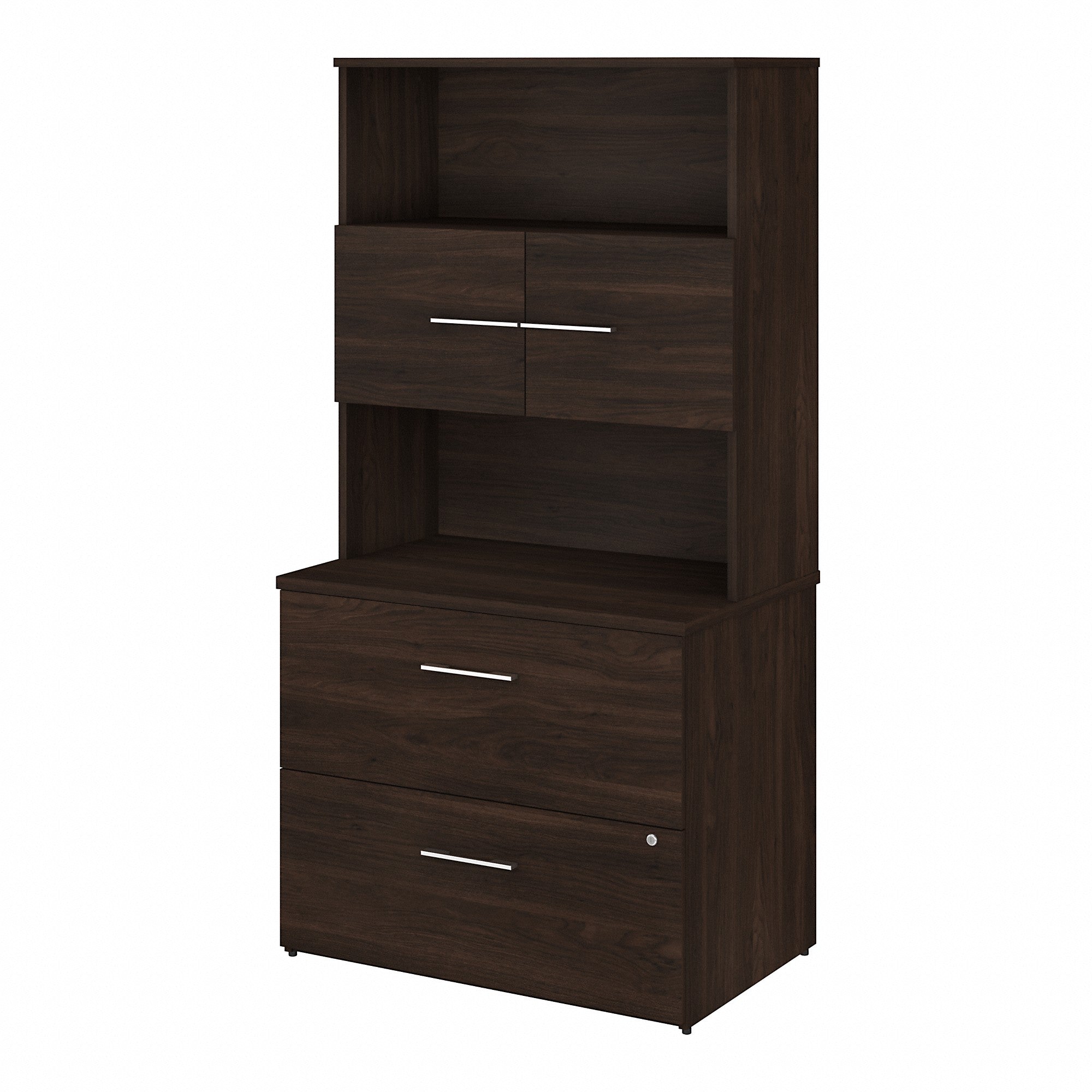 Bush Business Furniture Office 500 36W 2 Drawer Lateral File Cabinet with Hutch