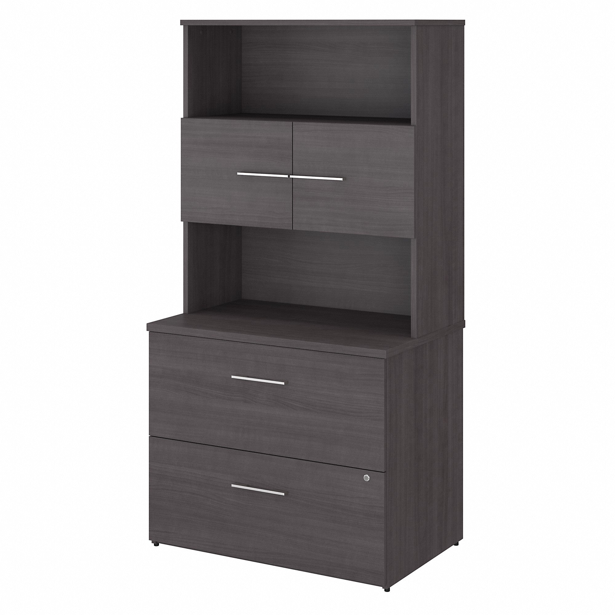 Bush Business Furniture Office 500 36W 2 Drawer Lateral File Cabinet with Hutch